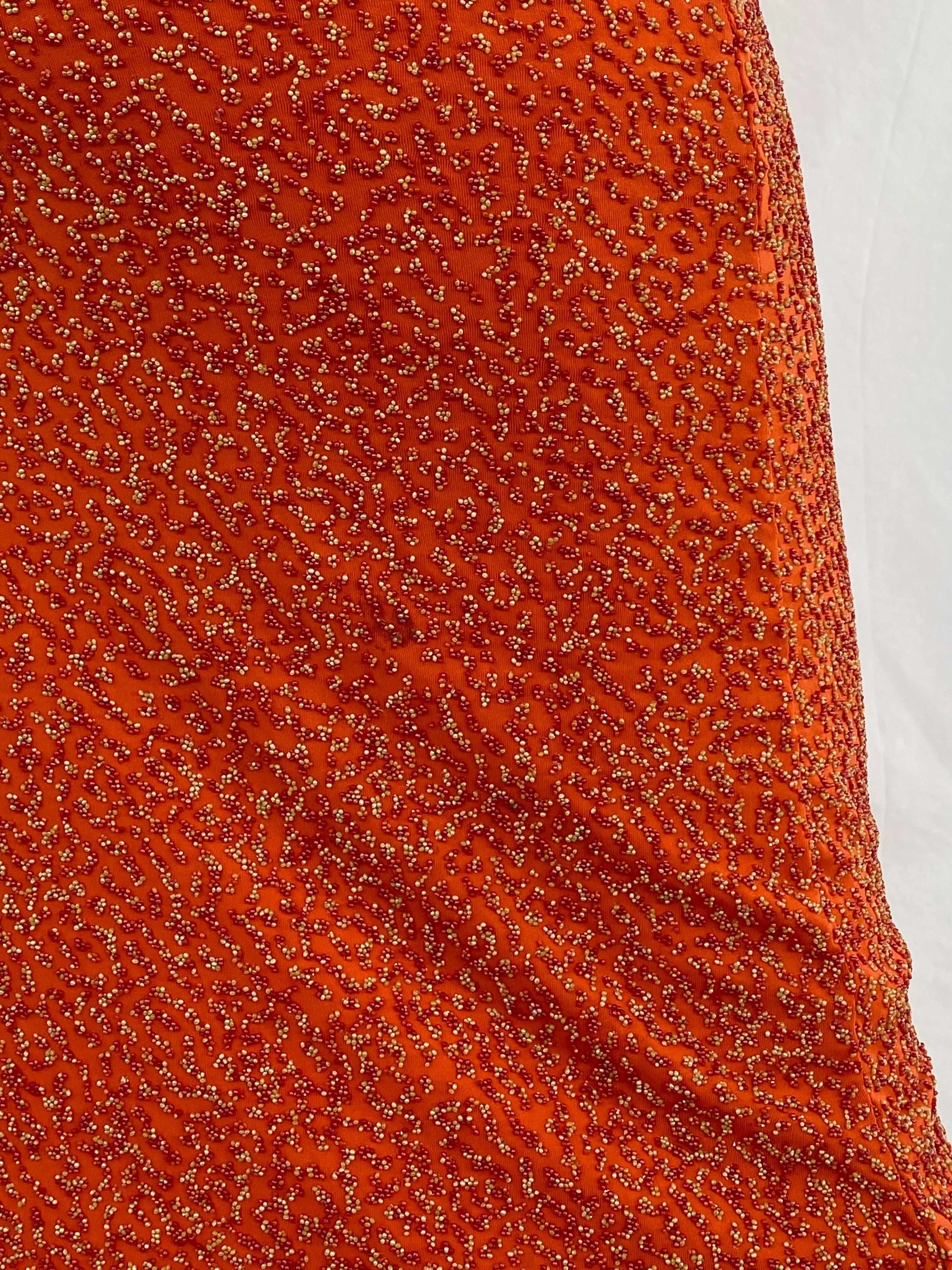 Stunning Alexia Admor Beaded Hot Orange Backless Midi Dress - L - Balagan Vintage Midi Dress 00s, 90s, 90s dress, Dina, floral dress, midi dress, Wedding Guest