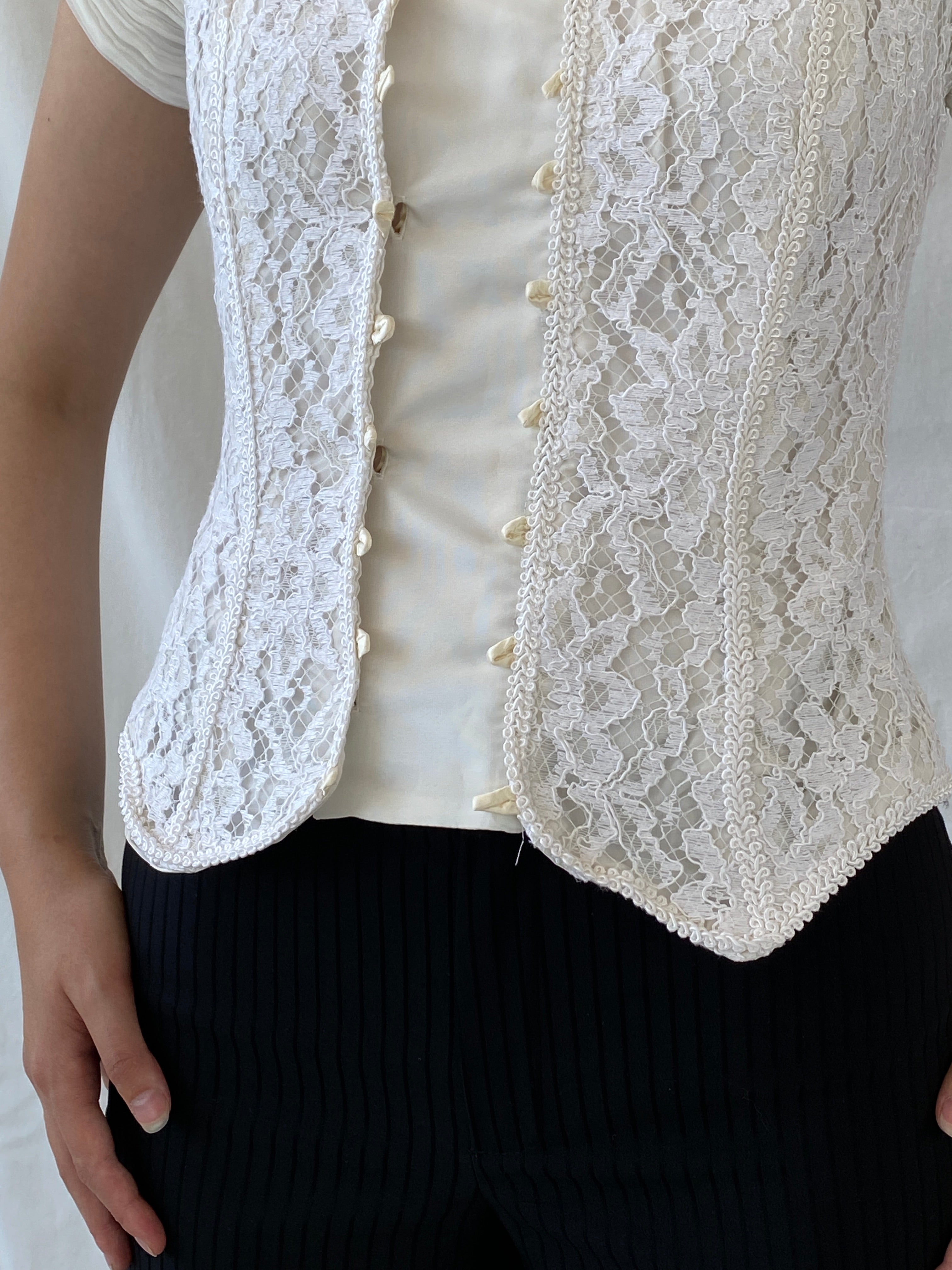 Stunning Vintage 90s Jean Allen London Lace Bustier Victorian Boned Corset Top - S - Balagan Vintage Sleeveless Top 00s, Ayah, beaded, consignment, designer, Janan, NEW IN, rare find, rare vintage, summer, women top