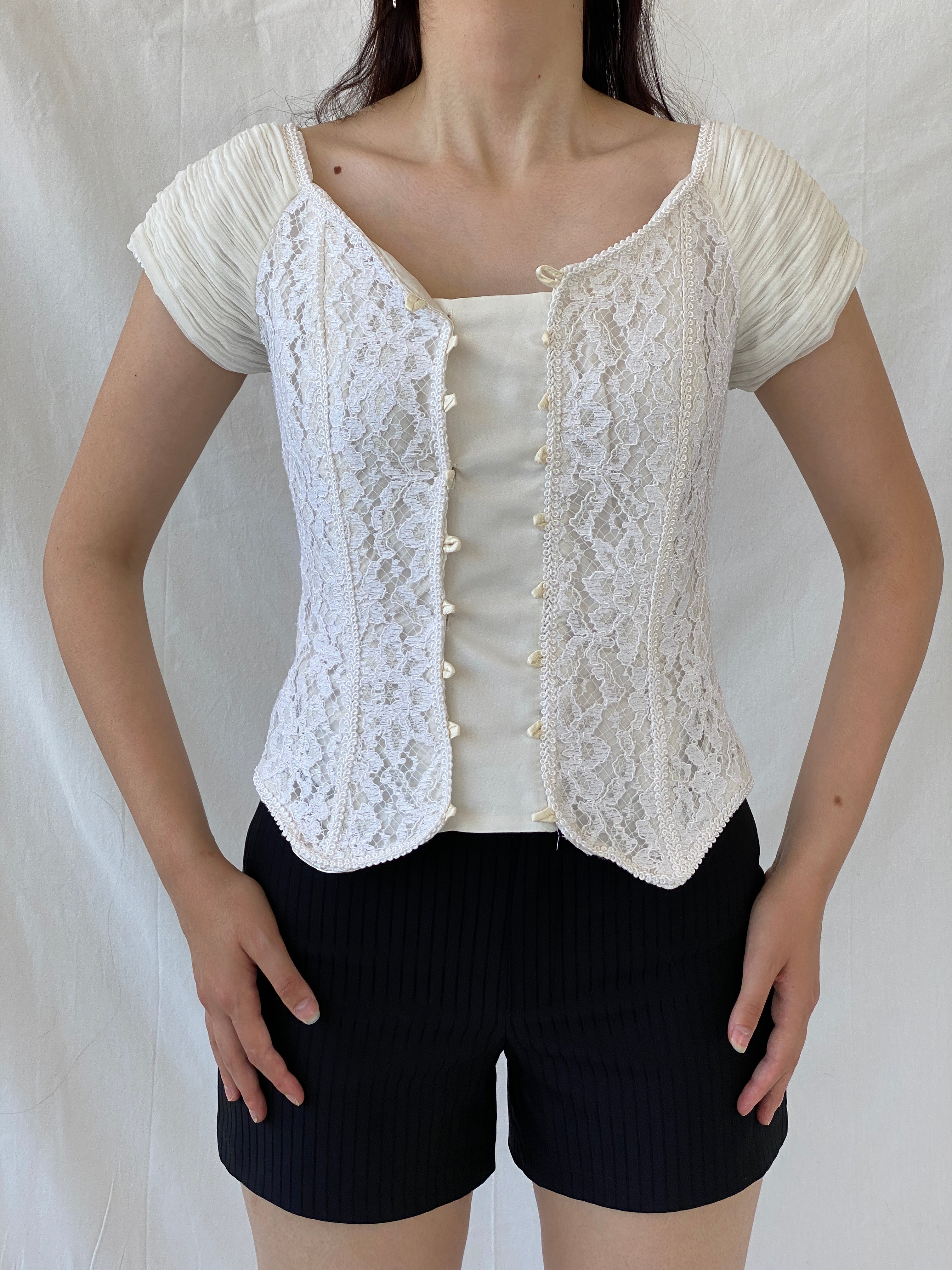 Stunning Vintage 90s Jean Allen London Lace Bustier Victorian Boned Corset Top - S - Balagan Vintage Sleeveless Top 00s, Ayah, beaded, consignment, designer, Janan, NEW IN, rare find, rare vintage, summer, women top