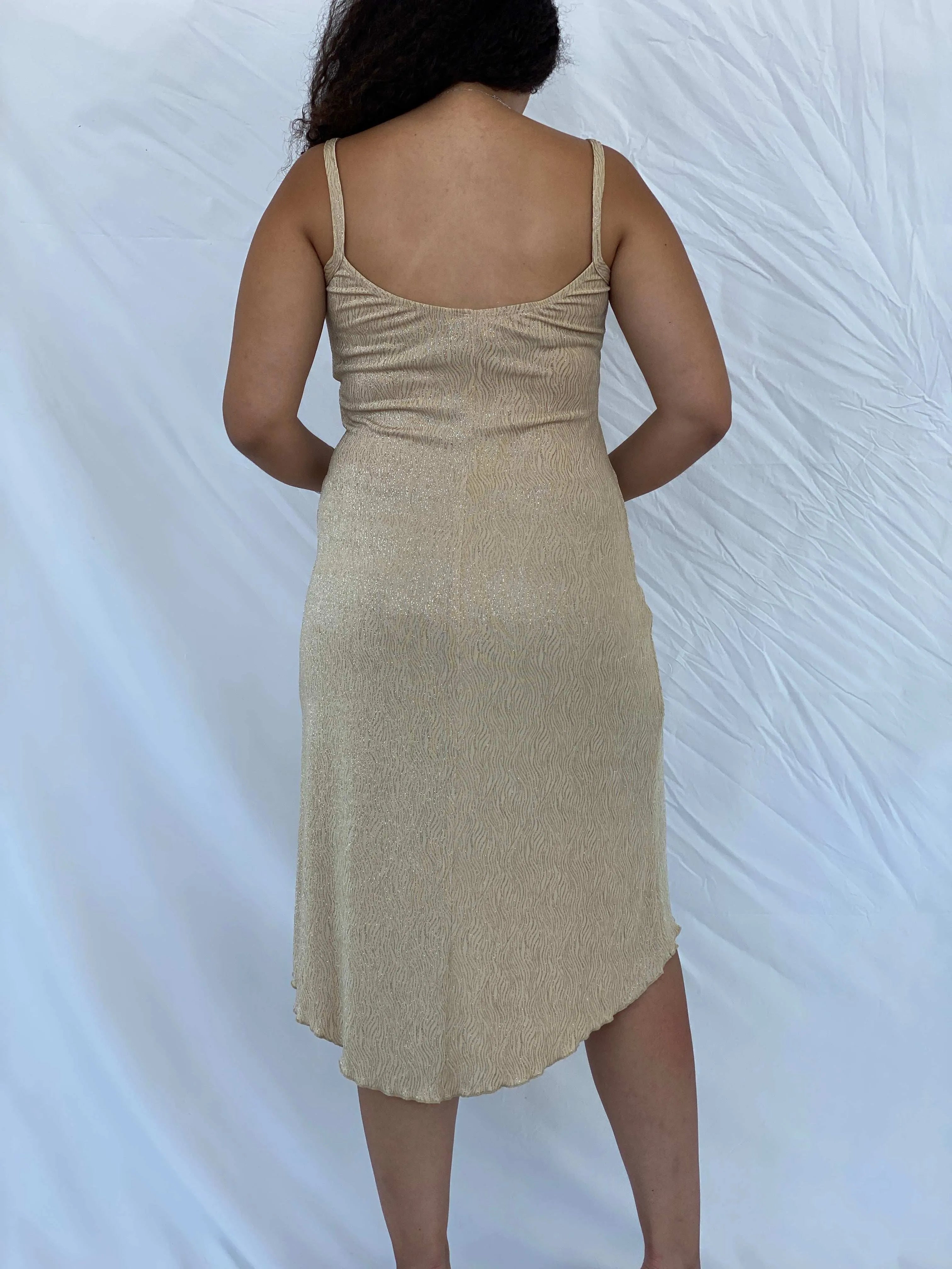 Stunning Vintage Purple Patch Shimmery Gold Midi Dress - L - Balagan Vintage Midi Dress 00s, 90s, 90s dress, Deals, Dina, floral dress, midi dress, Wedding Guest