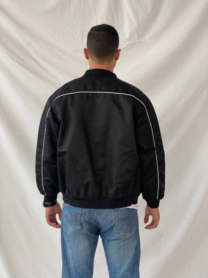 Supreme NY Windbreaker Black Bomber Jacket - XL - Balagan Vintage Jacket 90s, consignment, Joe, Ramez, summer, vintage windbreaker, windbreaker, windbreaker jacket