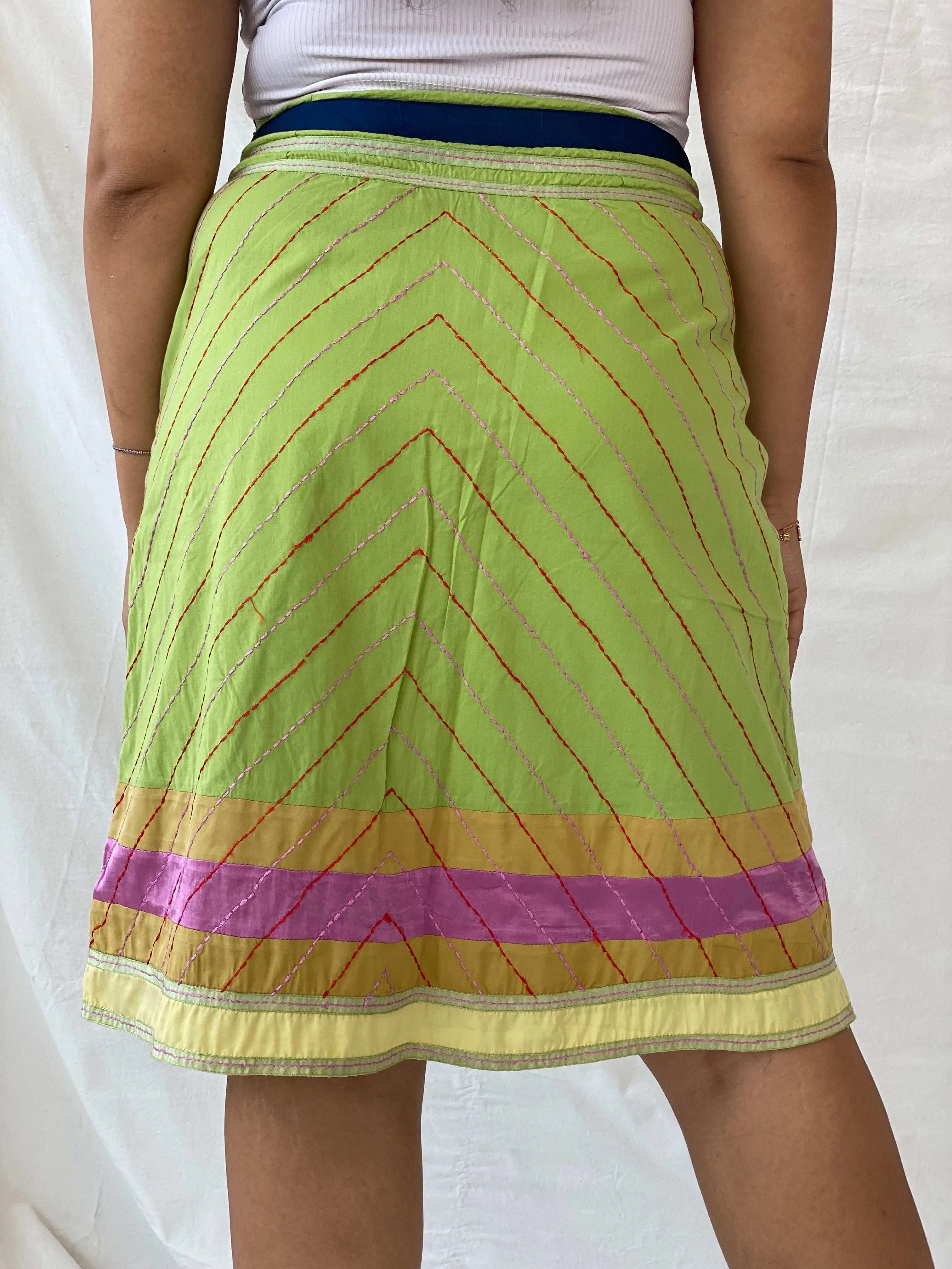 Ted Baker Jean Green A-Line Floral Embroidered Midi Skirt - L - Balagan Vintage Midi Skirt 00s, 90s, Dina, floral skirt, midi skirt, women skirt