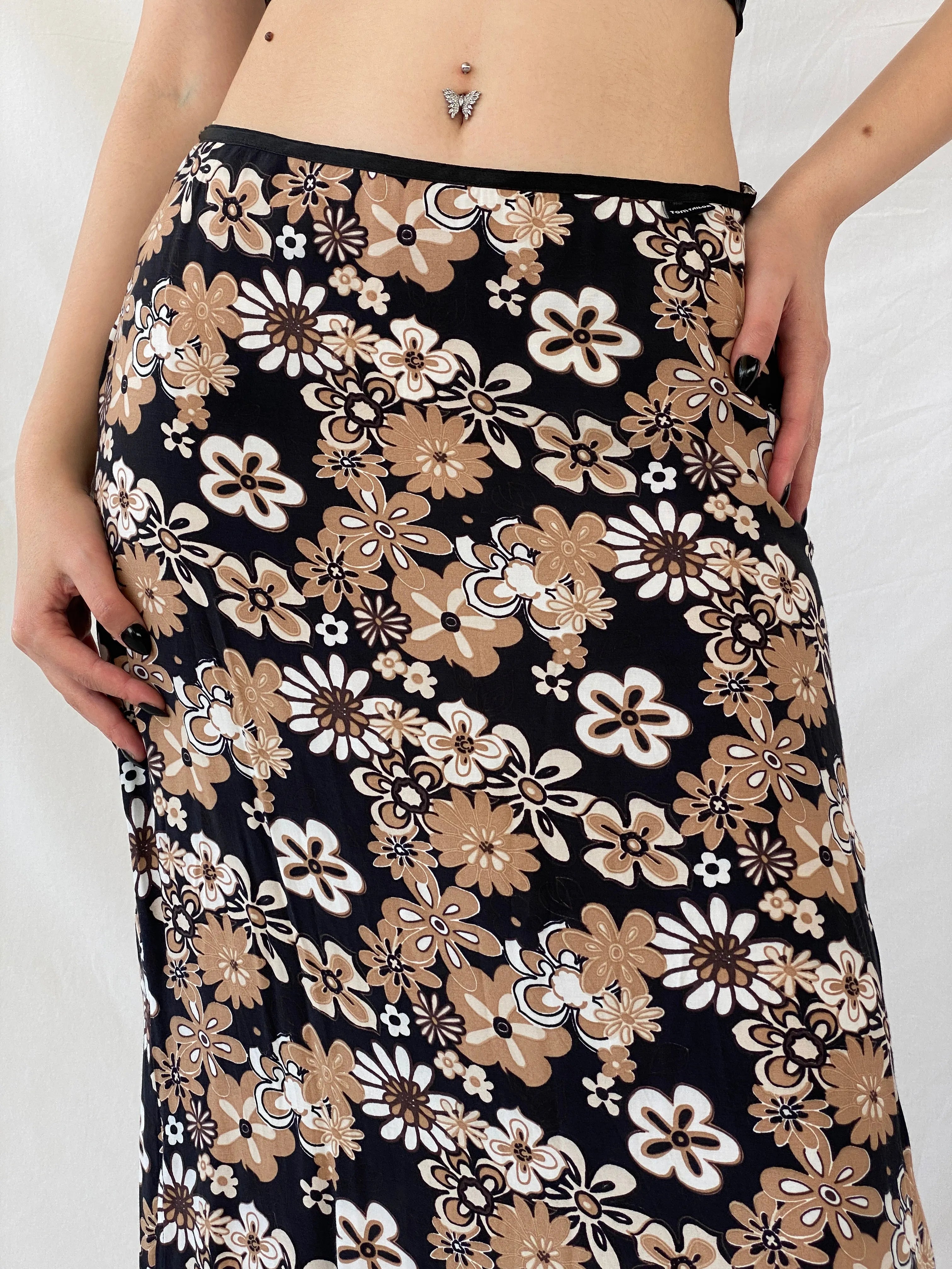 Tom Tailor Black Floral Maxi Skirt - L - Balagan Vintage Maxi Skirt Ayah, floral, floral print, floral skirt, maxi skirt, NEW IN, skirt