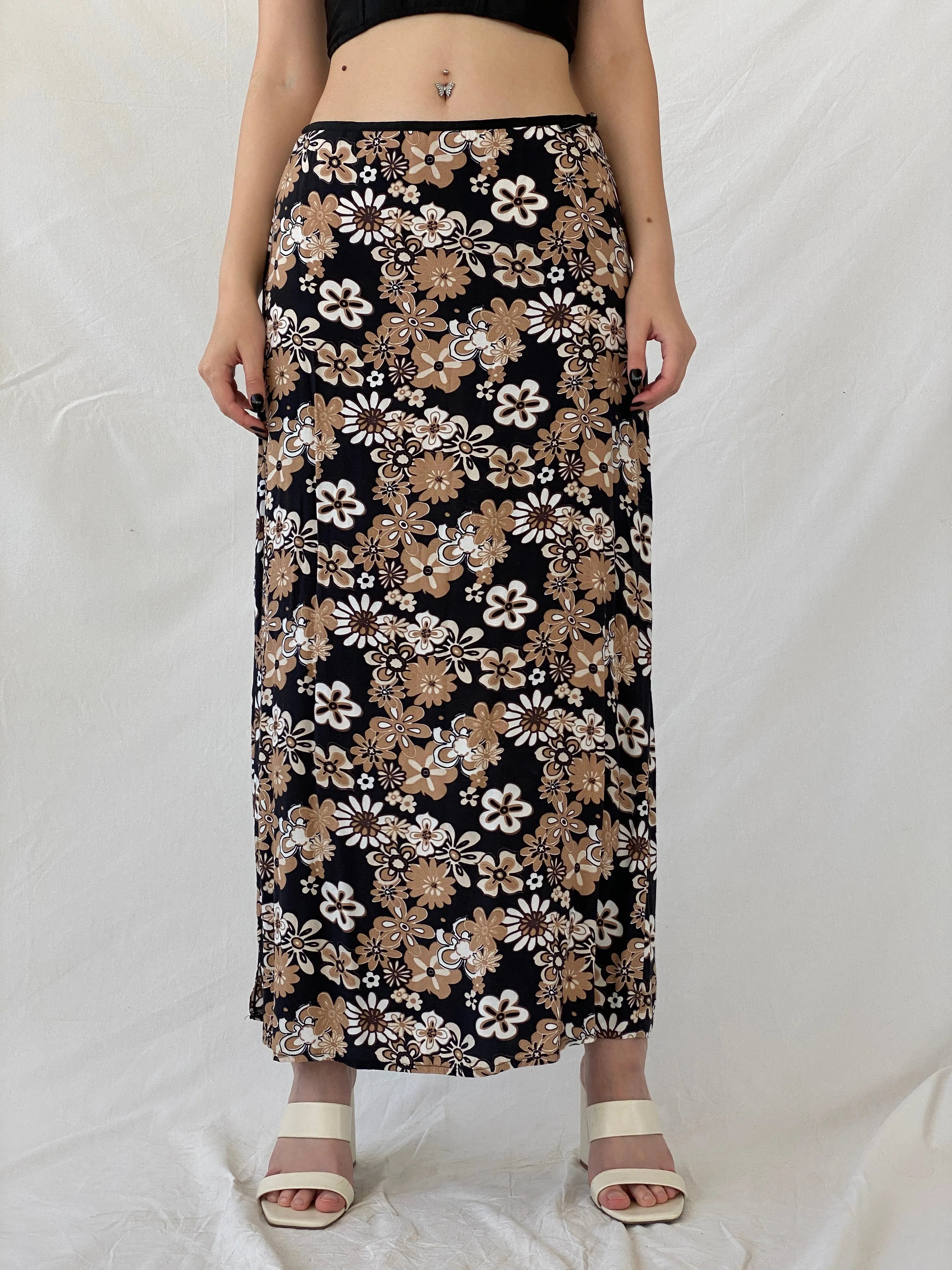 Tom Tailor Black Floral Maxi Skirt - L - Balagan Vintage Maxi Skirt Ayah, floral, floral print, floral skirt, maxi skirt, NEW IN, skirt