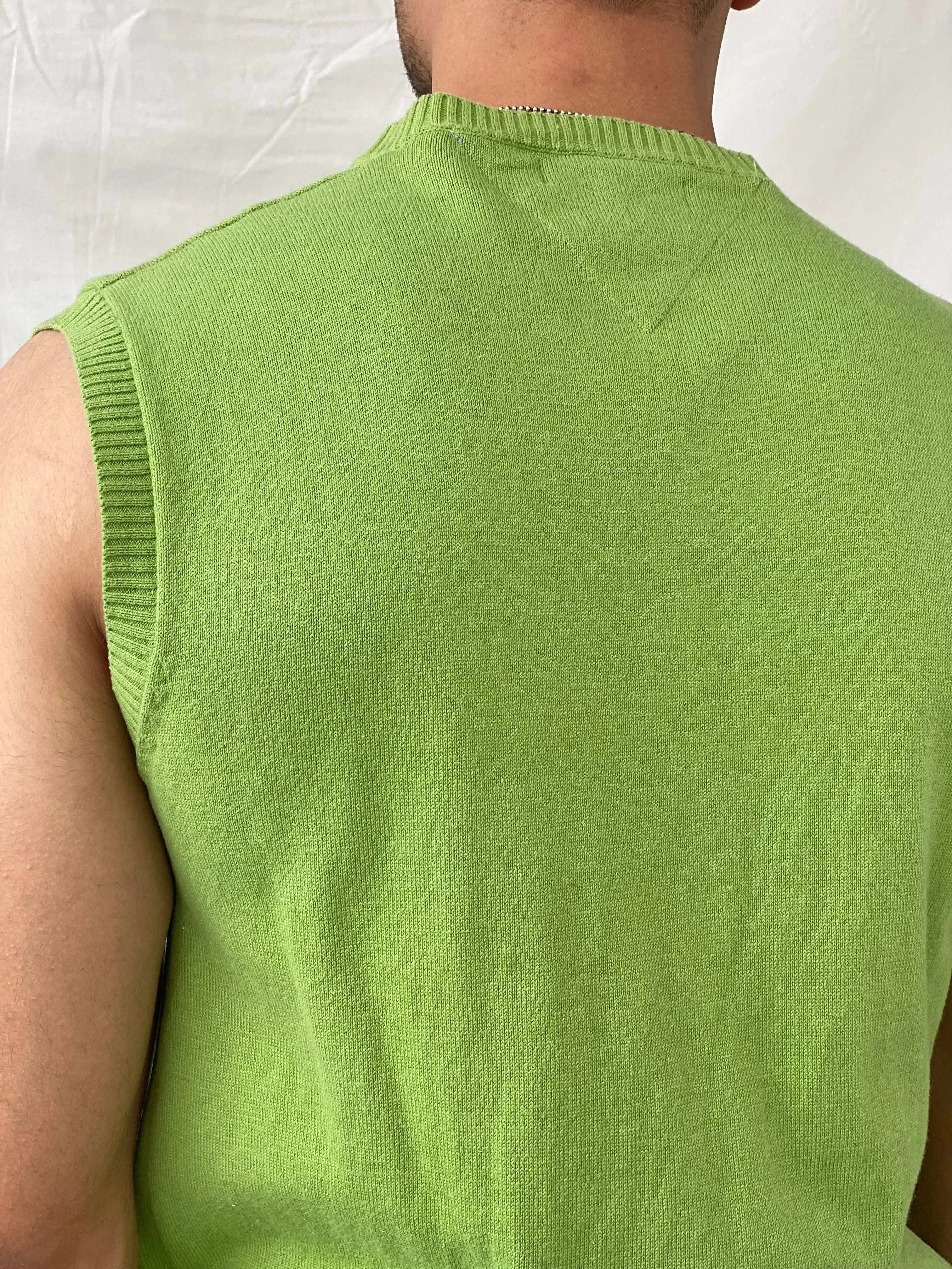 Tommy Hilfiger Green Cotton Men’s Vest - XL - Balagan Vintage Vest 00s, men top, mens vest, Ramez, Tommy hilfiger, Tommy jeans, vest