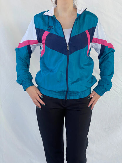 Umbro Premier Blue Color-block Women’s Windbreaker Track Jacket - S - Balagan Vintage Windbreaker Jacket 00s, Ayah, Coats&Jackets, consignment, Melika, vintage, vintage windbreaker, windbreaker, windbreaker jacket, women, Women's Windbreaker Jackets