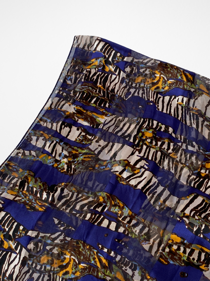Unique Rectangular Blue Animal Print - Like Stripes Scarf - Balagan Vintage Scarf 00s, multicolored, NEW IN, scarf, summer