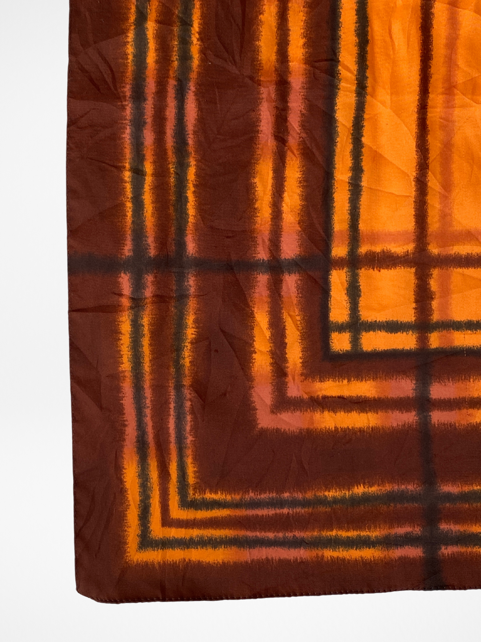Unique Square Plaid Checkered Scarf Featuring Shades Of Brown & Orange - Balagan Vintage Scarf 00s, multicolored, scarf, summer