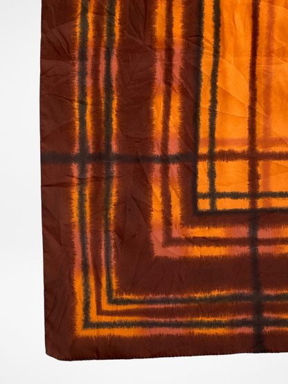 Unique Square Plaid Checkered Scarf Featuring Shades Of Brown & Orange - Balagan Vintage Scarf 00s, multicolored, scarf, summer