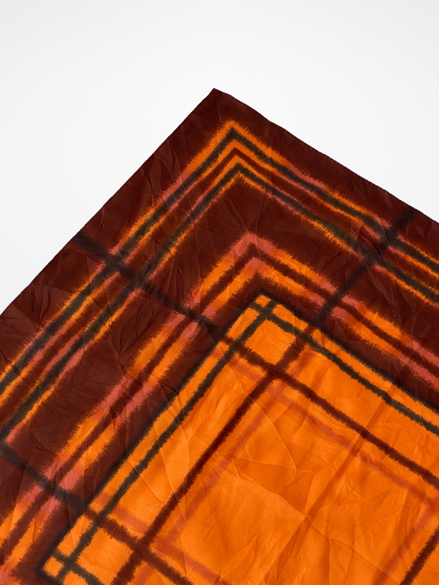 Unique Square Plaid Checkered Scarf Featuring Shades Of Brown & Orange - Balagan Vintage Scarf 00s, multicolored, scarf, summer
