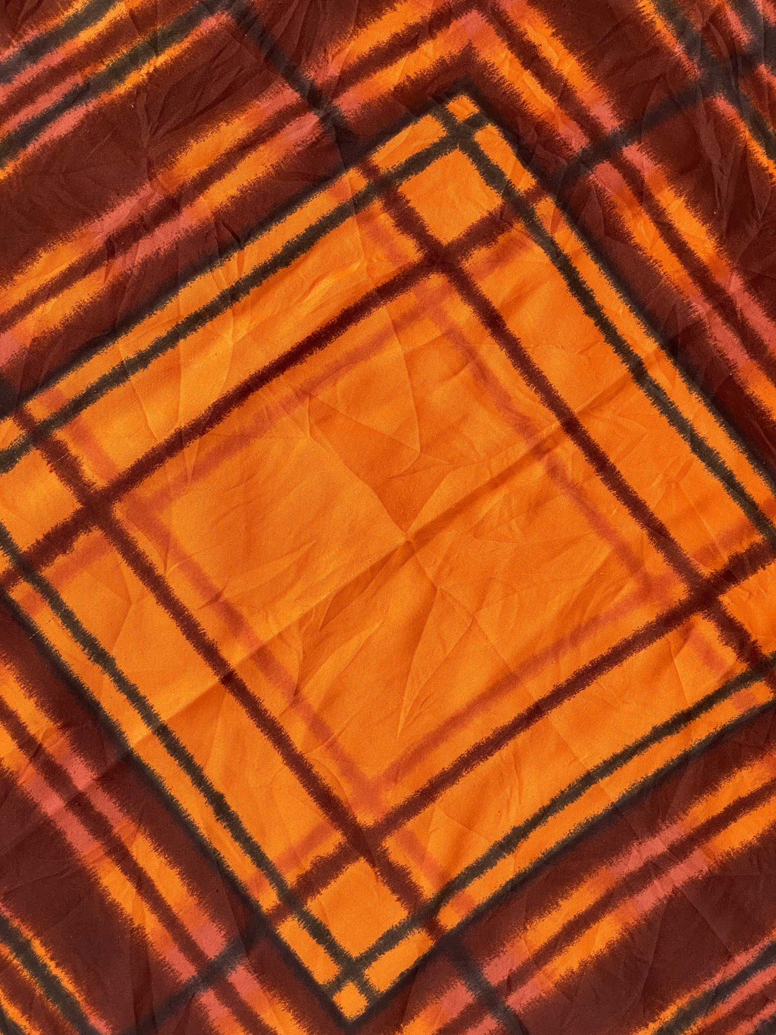 Unique Square Plaid Checkered Scarf Featuring Shades Of Brown & Orange - Balagan Vintage Scarf 00s, multicolored, scarf, summer