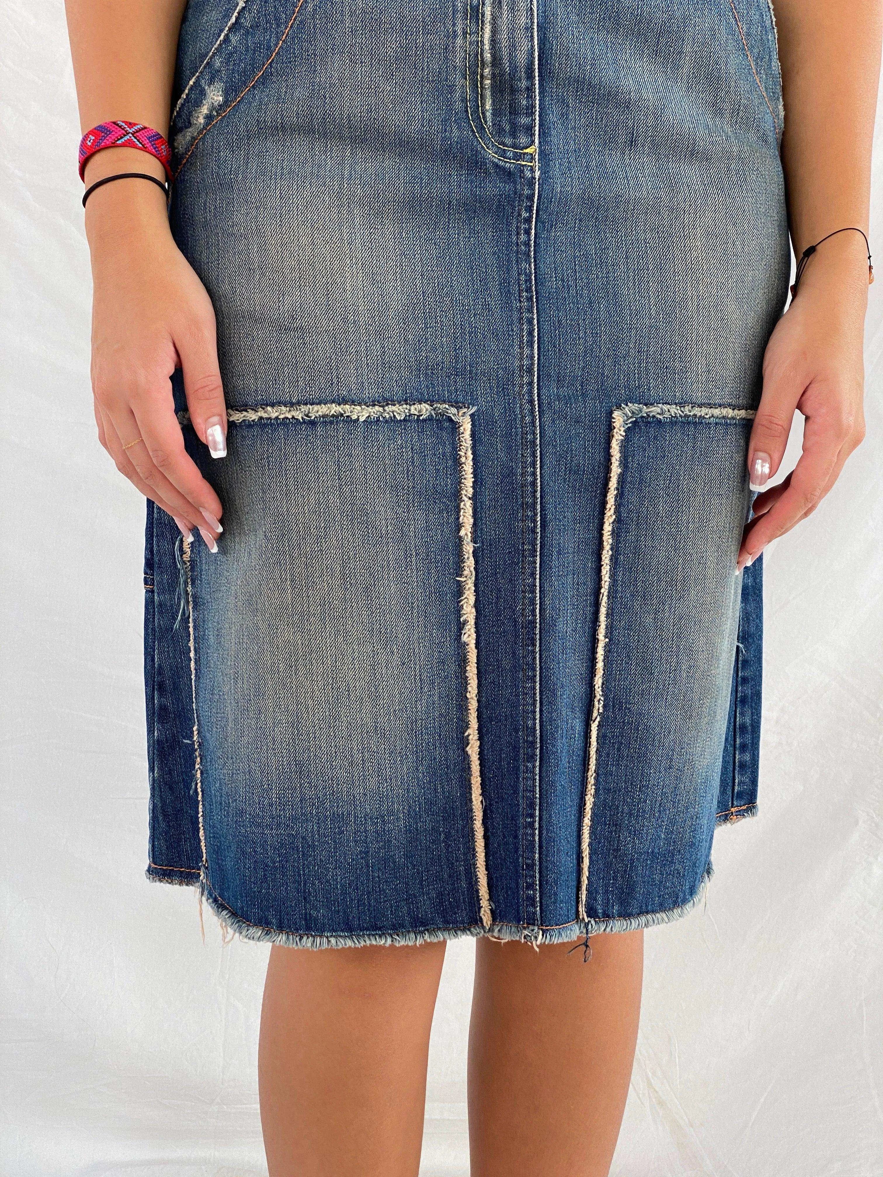 United Colors Of Benetton Midi Denim Skirt - Balagan Vintage Midi Skirt 00s, denim, denim skirt, midi skirt, Rama