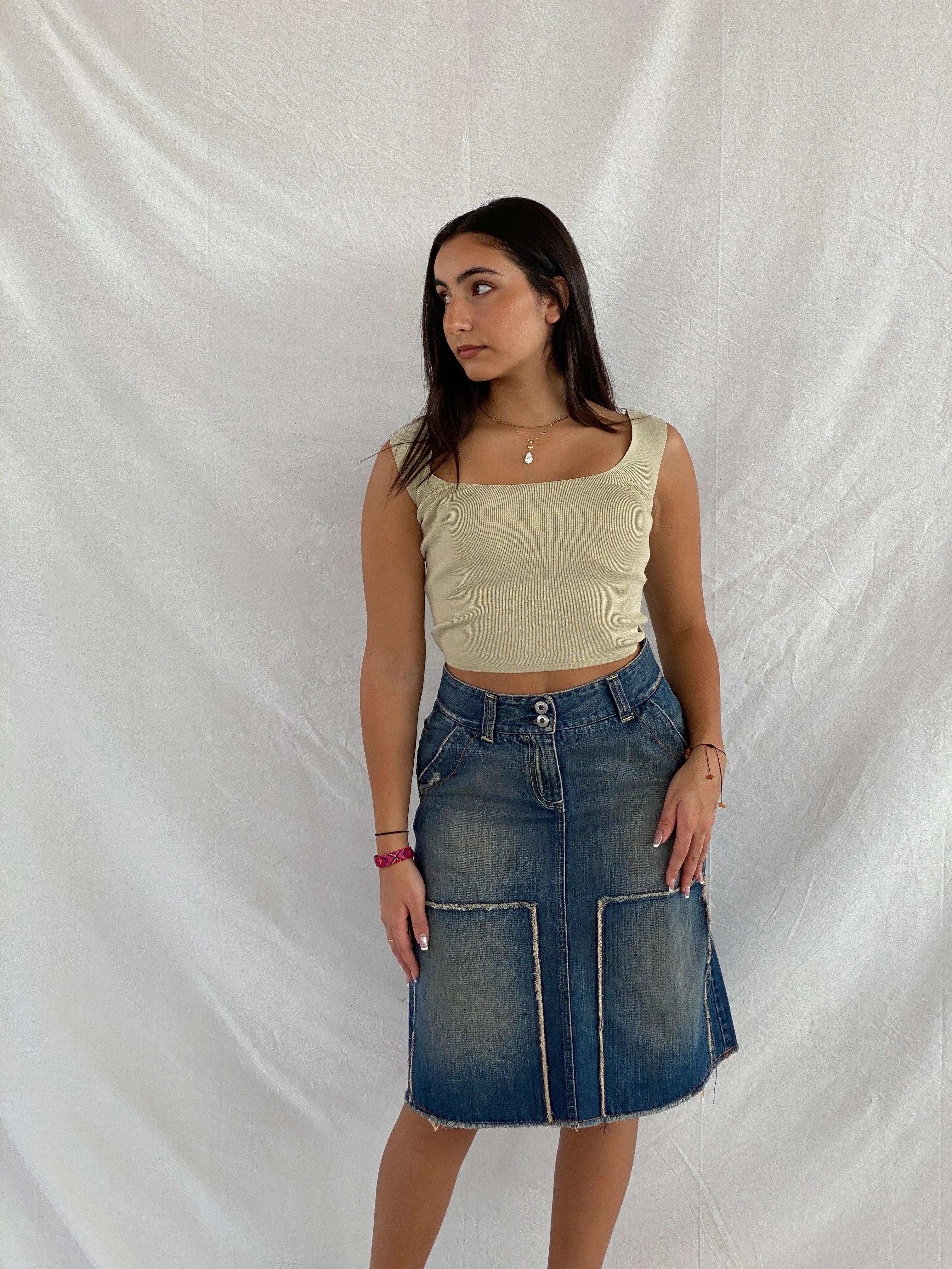United Colors Of Benetton Midi Denim Skirt - Balagan Vintage Midi Skirt 00s, denim, denim skirt, midi skirt, Rama