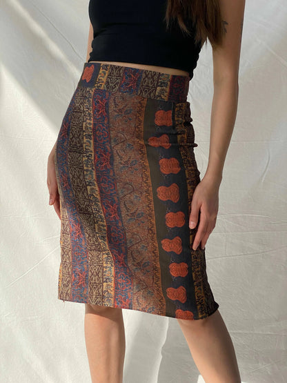 Vintage 00s Bohemian Midi Pencil Skirt - S - Balagan Vintage Midi Skirt 00s, consignment, Deals, midi skirt, Mira, Tojan, women skirt