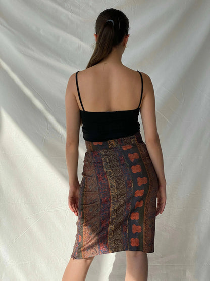 Vintage 00s Bohemian Midi Pencil Skirt - S - Balagan Vintage Midi Skirt 00s, consignment, Deals, midi skirt, Mira, Tojan, women skirt