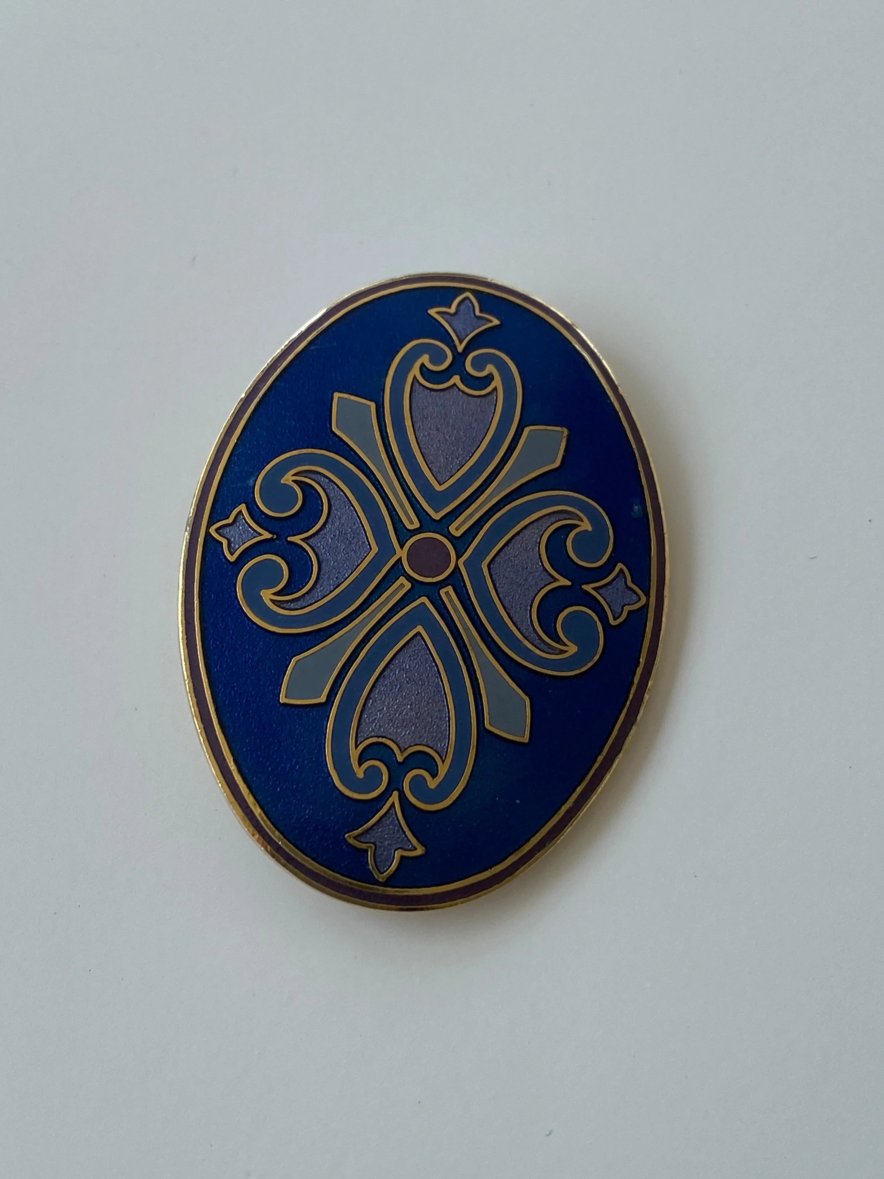 Vintage 1980s Isle Of Sky Signed Blue Art Deco Style Gold Brooch - Balagan Vintage Brooch 80s, 90s, Brooch, NEW IN