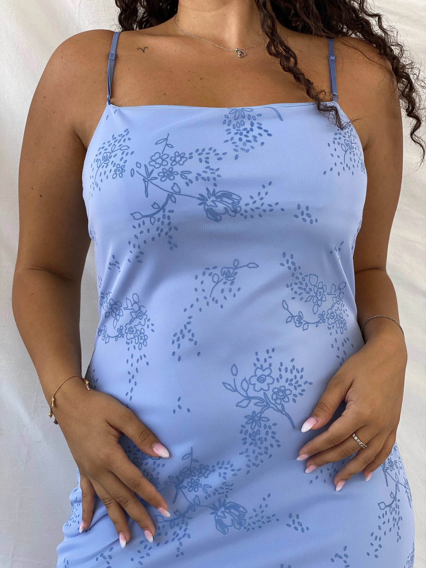 Vintage 2000s City Triangles Blue Sparkly Midi Dress With A Fairy Hem - L - Balagan Vintage Midi Dress 00s, 90s, 90s dress, Deals, Dina, midi dress, Wedding Guest