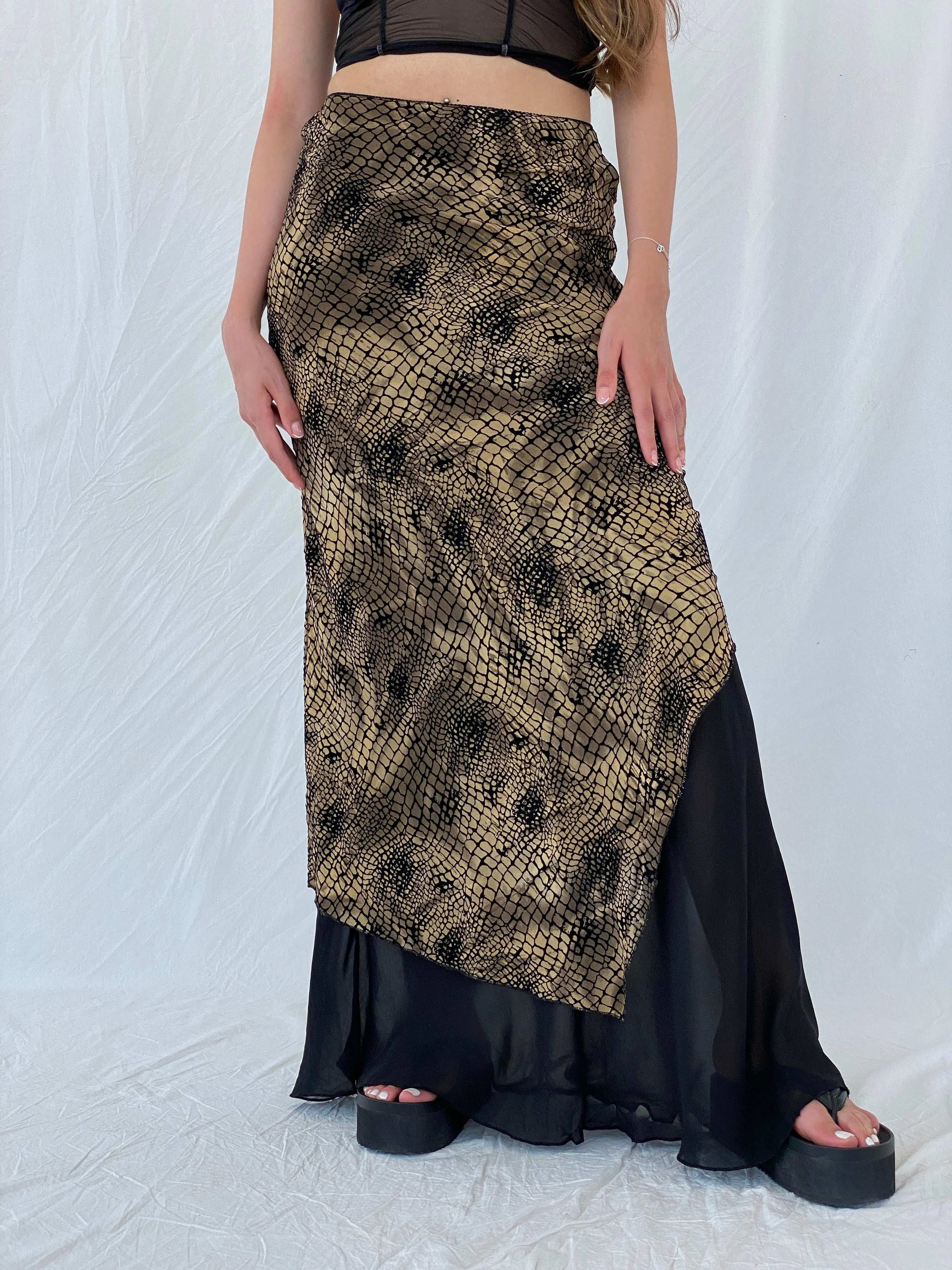 Vintage 5th Avenue Maxi Layered Skirt - S/M - Balagan Vintage Maxi Skirt 00s, maxi skirt, Mira