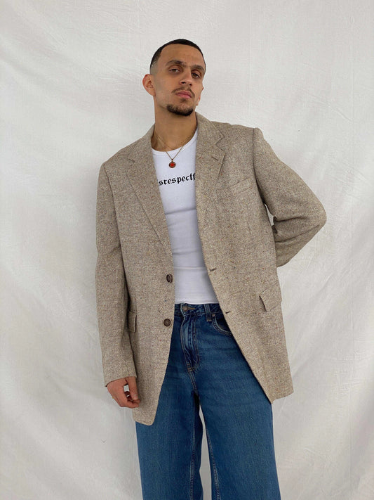 Vintage 70s Kuppemheimer Men’s Clothiers Over-sized Wool Herringbone Blazer - Balagan Vintage Blazer 90s, Abdullah, blazer