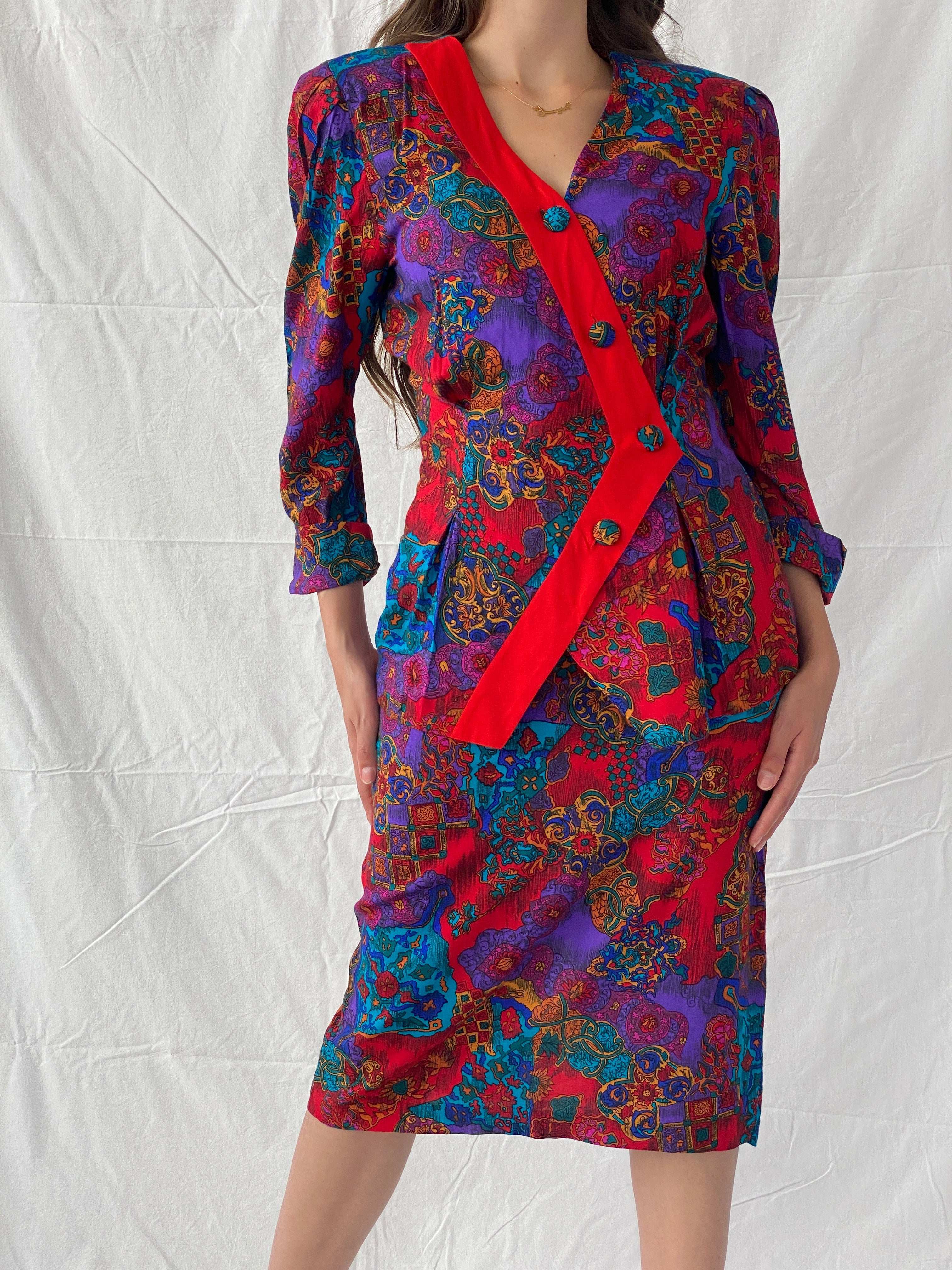 Vintage 80’s Stiles 2 Paisley Two Piece Set - S - Balagan Vintage Midi Dress 00s, 90s, dress, Mira