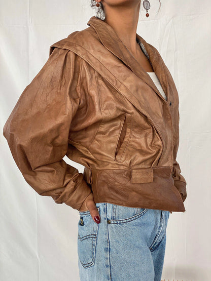Vintage 80s Creazioni By Vinsen Genuine Leather Jacket - Balagan Vintage Leather Jacket 80s, 90s, Coats&Jackets, Deals, genuine leather, genuine leather jacket, Tojan