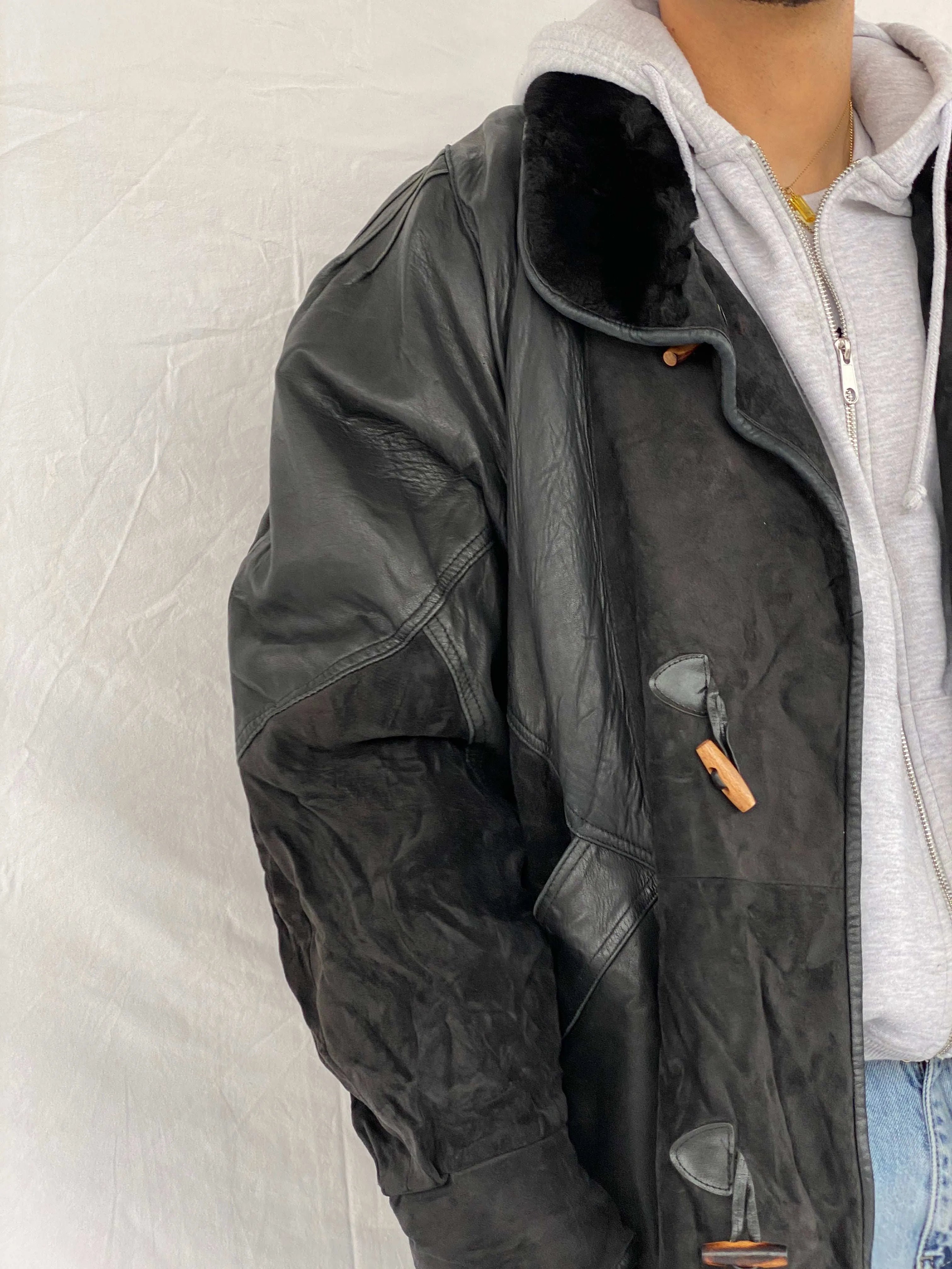 Vintage 80s Gary’on Paris Shearling Coat - Balagan Vintage Leather Coat 80s, 90s, Abdullah, genuine leather coat, winter