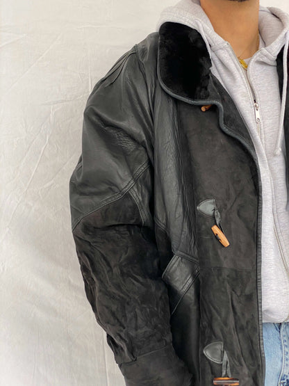 Vintage 80s Gary’on Paris Shearling Coat - Balagan Vintage Leather Coat 80s, 90s, Abdullah, genuine leather coat, winter