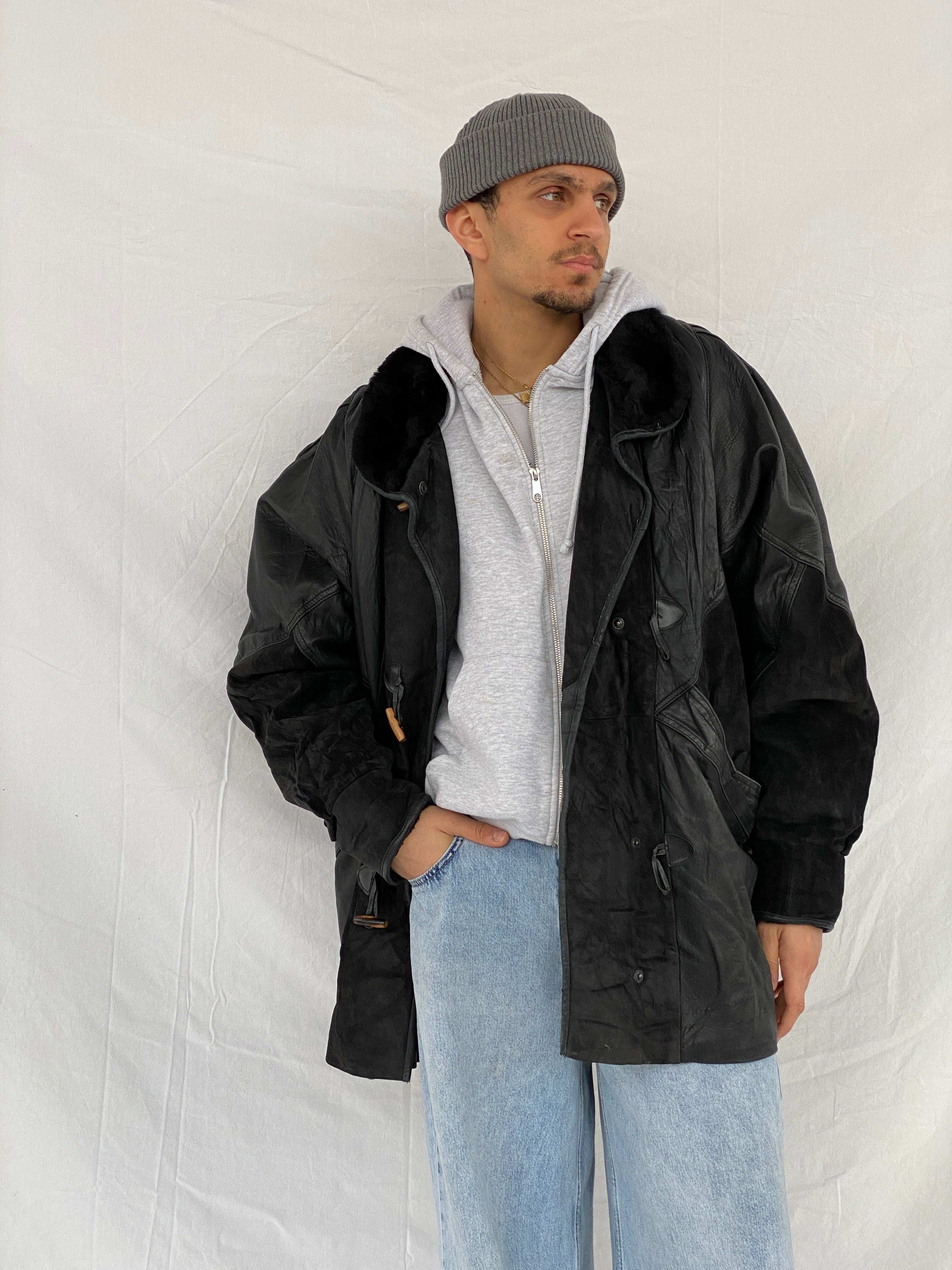 Vintage 80s Gary’on Paris Shearling Coat - Balagan Vintage Leather Coat 80s, 90s, Abdullah, genuine leather coat, winter