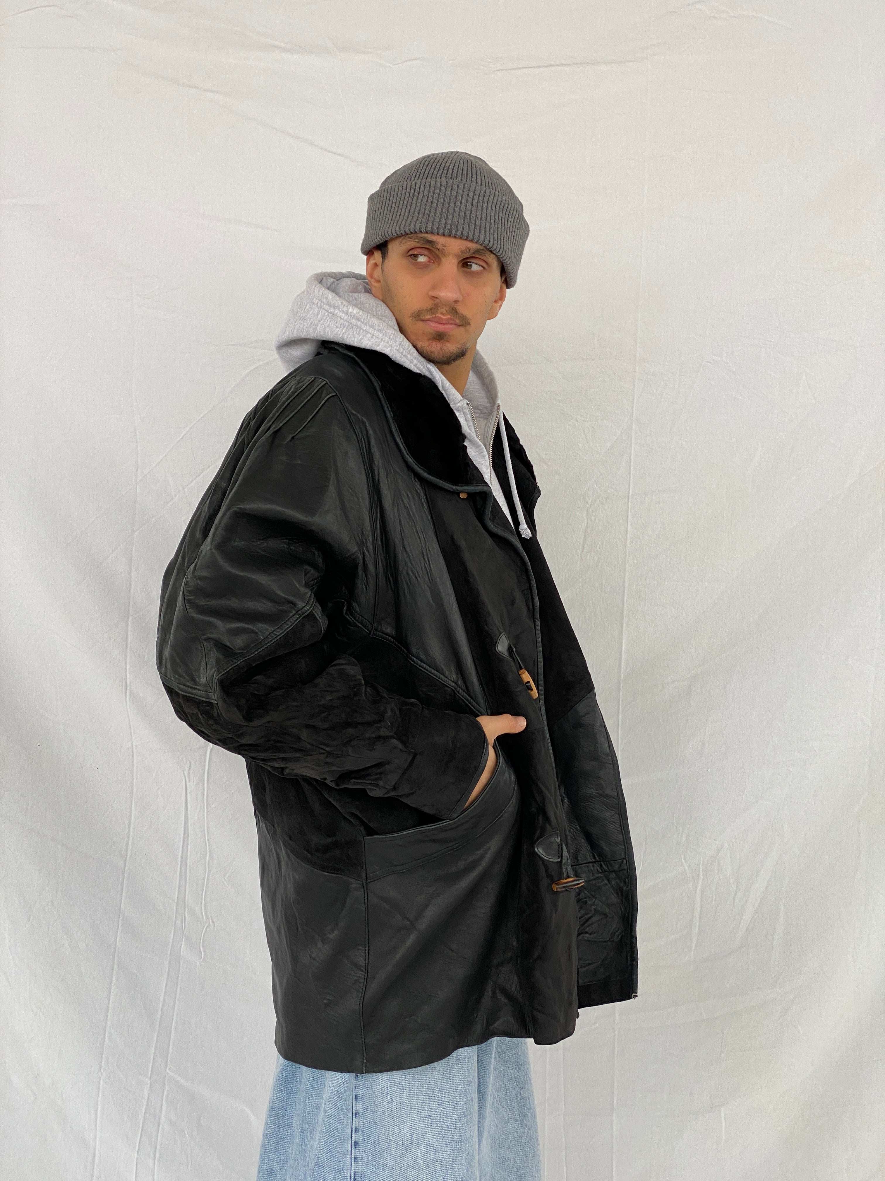 Vintage 80s Gary’on Paris Shearling Coat - Balagan Vintage Leather Coat 80s, 90s, Abdullah, genuine leather coat, winter