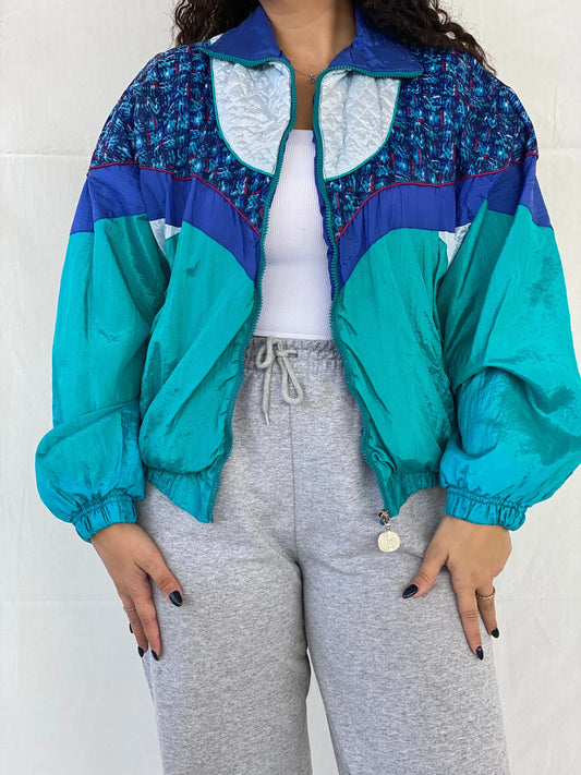 Vintage 80s/90s Advantage by Wilson Windbreaker Jacket - M - Balagan Vintage Windbreaker Jacket 00s, 90s, Coats&Jackets, Dina, vintage windbreaker, windbreaker, windbreaker jacket, Women's Windbreaker Jackets