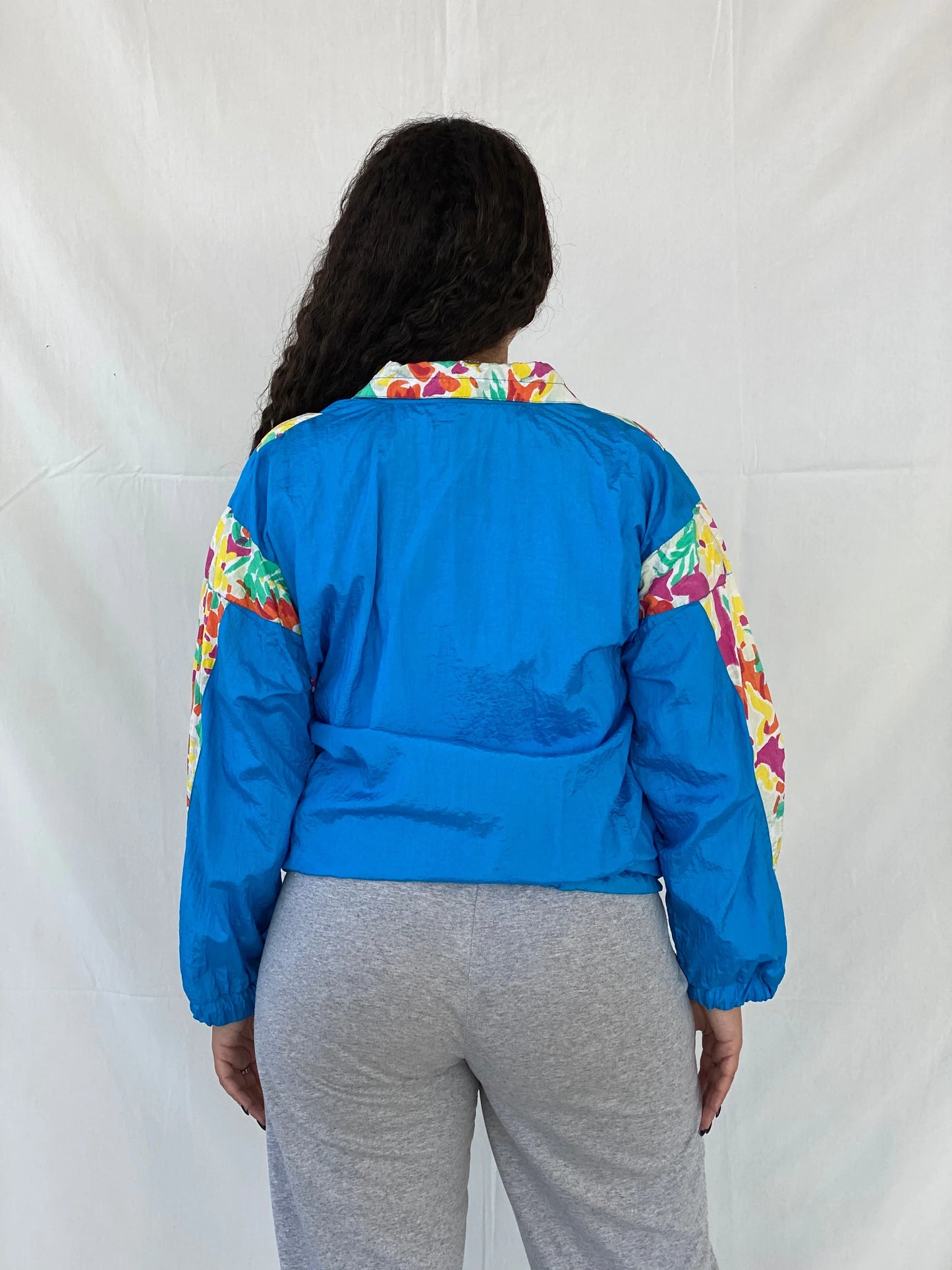 Vintage 80s/90s G Casuals Women’s Blue Windbreaker Track Jacket - S - Balagan Vintage Windbreaker Jacket 00s, 90s, Dina, vintage windbreaker, windbreaker, windbreaker jacket