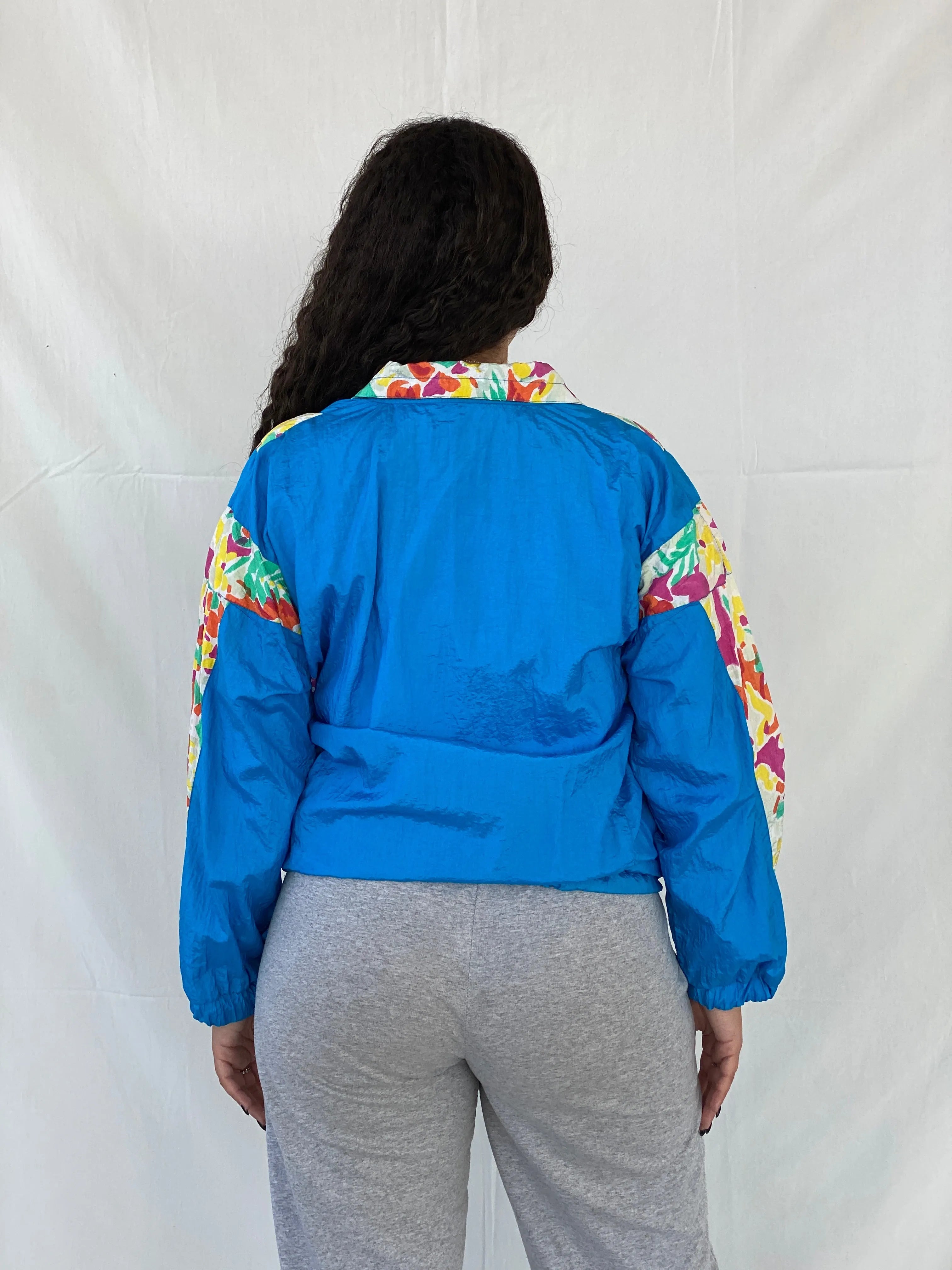 Vintage 80s/90s G Casuals Women’s Blue Windbreaker Track Jacket - S - Balagan Vintage Windbreaker Jacket 00s, 90s, Dina, vintage windbreaker, windbreaker, windbreaker jacket