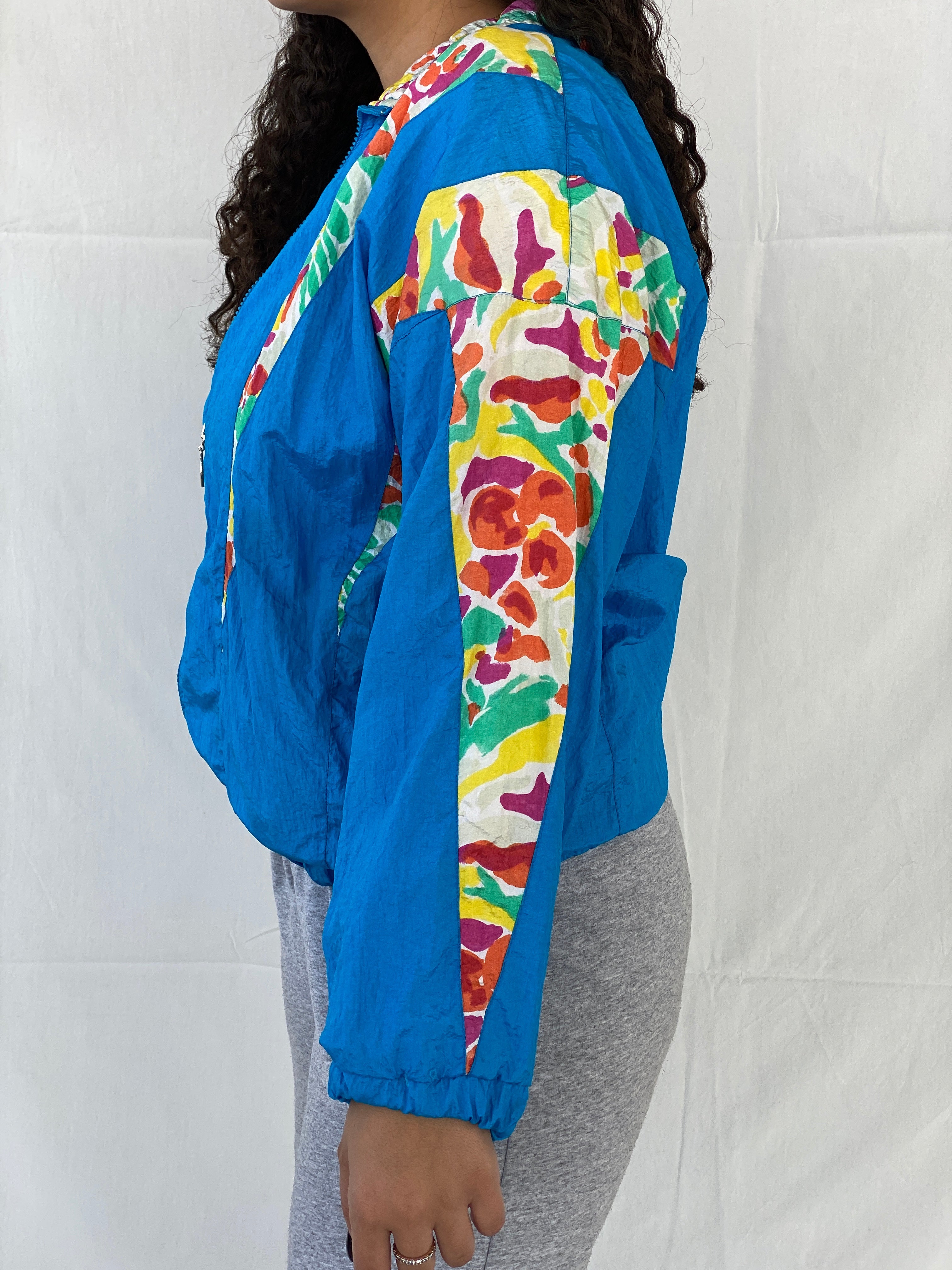 Vintage 80s/90s G Casuals Women’s Blue Windbreaker Track Jacket - S - Balagan Vintage Windbreaker Jacket 00s, 90s, Dina, vintage windbreaker, windbreaker, windbreaker jacket