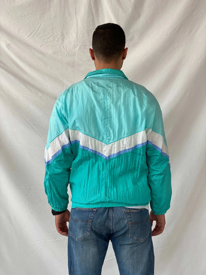 Vintage 80s/90s Lavon by Cheerful Corp Blue Windbreaker - XL - Balagan Vintage Windbreaker Jacket 90s, Ramez, summer, vintage windbreaker, windbreaker, windbreaker jacket