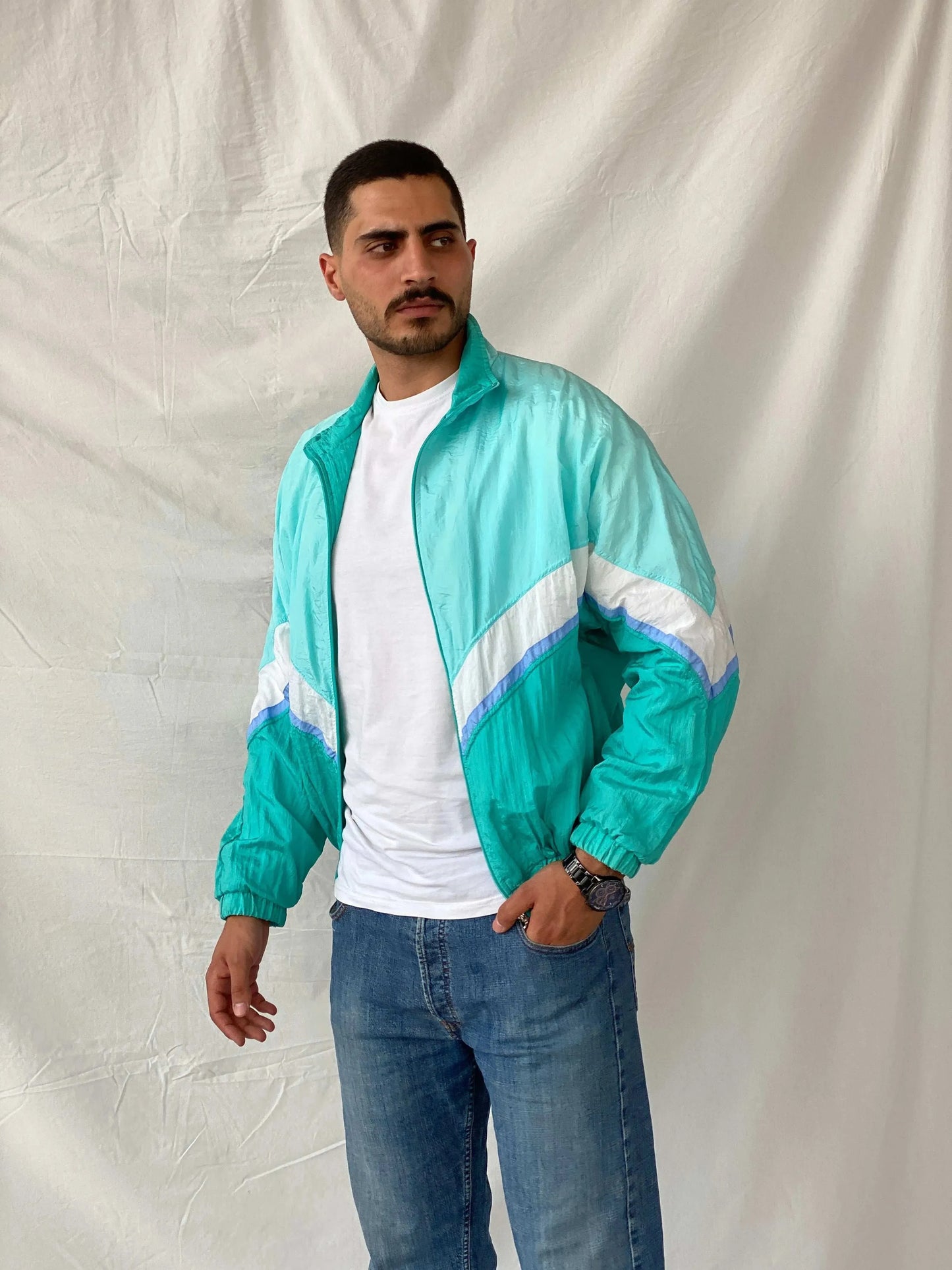 Vintage 80s/90s Lavon by Cheerful Corp Blue Windbreaker - XL - Balagan Vintage Windbreaker Jacket 90s, Ramez, summer, vintage windbreaker, windbreaker, windbreaker jacket