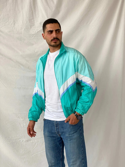 Vintage 80s/90s Lavon by Cheerful Corp Blue Windbreaker - XL - Balagan Vintage Windbreaker Jacket 90s, Ramez, summer, vintage windbreaker, windbreaker, windbreaker jacket