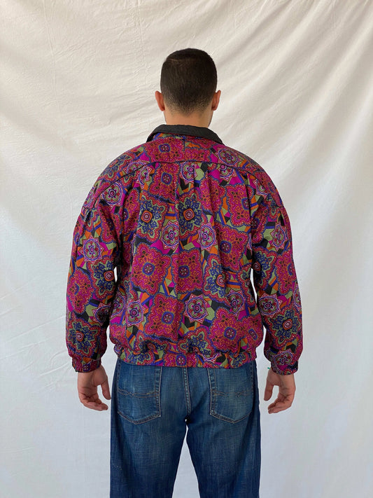 Vintage 80s/90s Lavon by Cheerful Corp Paisley Print Track Jacket - L - Balagan Vintage Windbreaker Jacket 90s, Ramez, summer, vintage windbreaker, windbreaker, windbreaker jacket