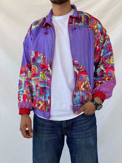 Vintage 80s/90s Profile Multi-Colored Windbreaker Jacket - L - Balagan Vintage Windbreaker Jacket 80s, 90s, Ramez, vintage windbreaker, windbreaker, windbreaker jacket