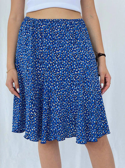 Vintage 80s/90s RHETORIQUE Blue Midi Skirt - Balagan Vintage Midi Skirt 80s, 90s, Deals, Juana, midi skirt, women skirt