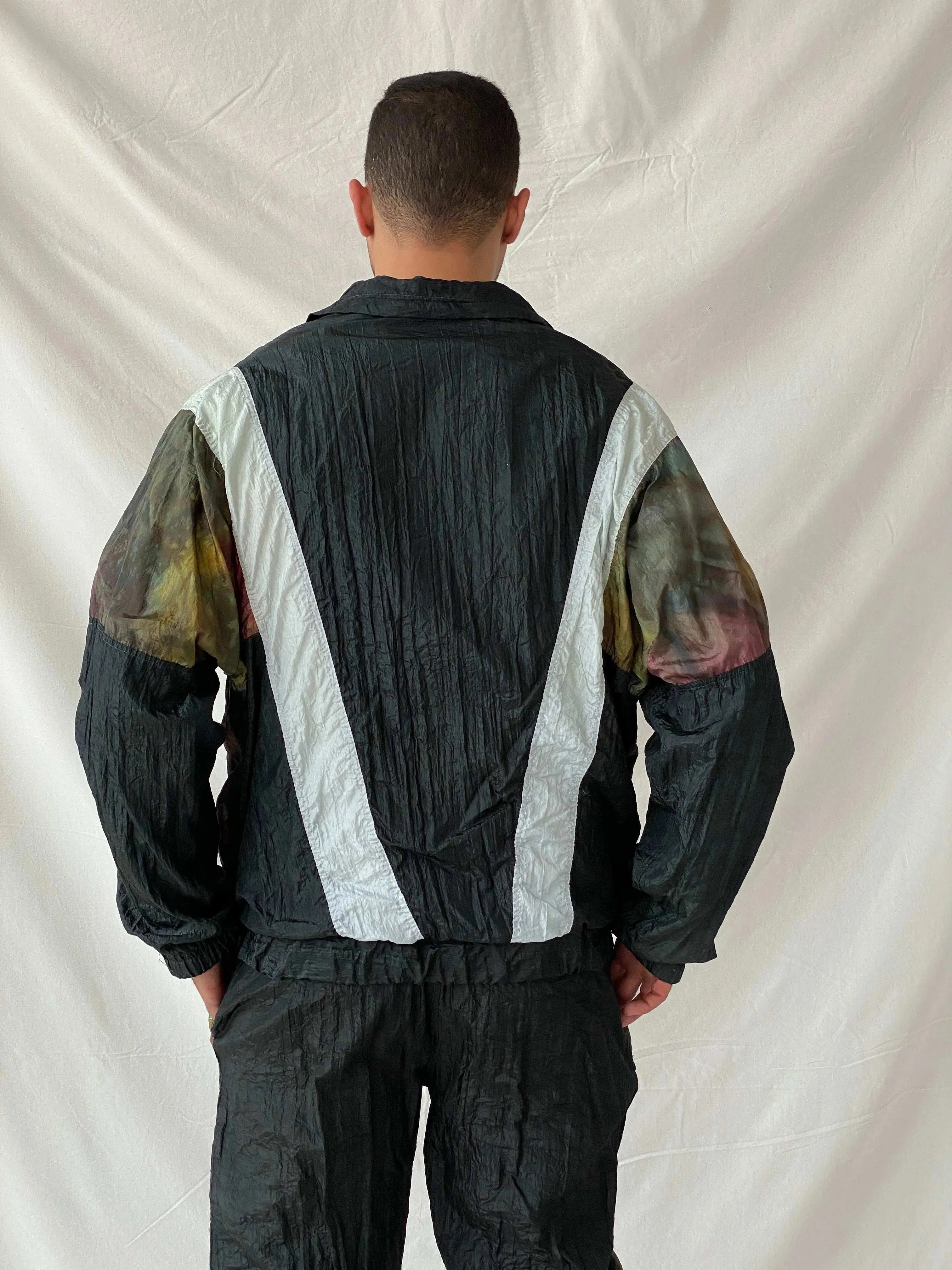 Vintage 80s/90s Sergio Tacchini Black Track Windbreaker Jacket - L - Balagan Vintage Windbreaker Jacket 90s, Ramez, summer, vintage windbreaker, windbreaker, windbreaker jacket
