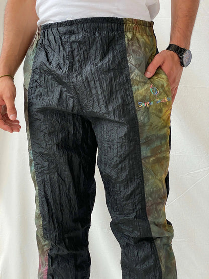 Vintage 80s/90s Sergio Tacchini Black Track Windbreaker Pants - L - Balagan Vintage Track Pants 80s, 90s, Ramez, vintage pants, windbreaker, winter