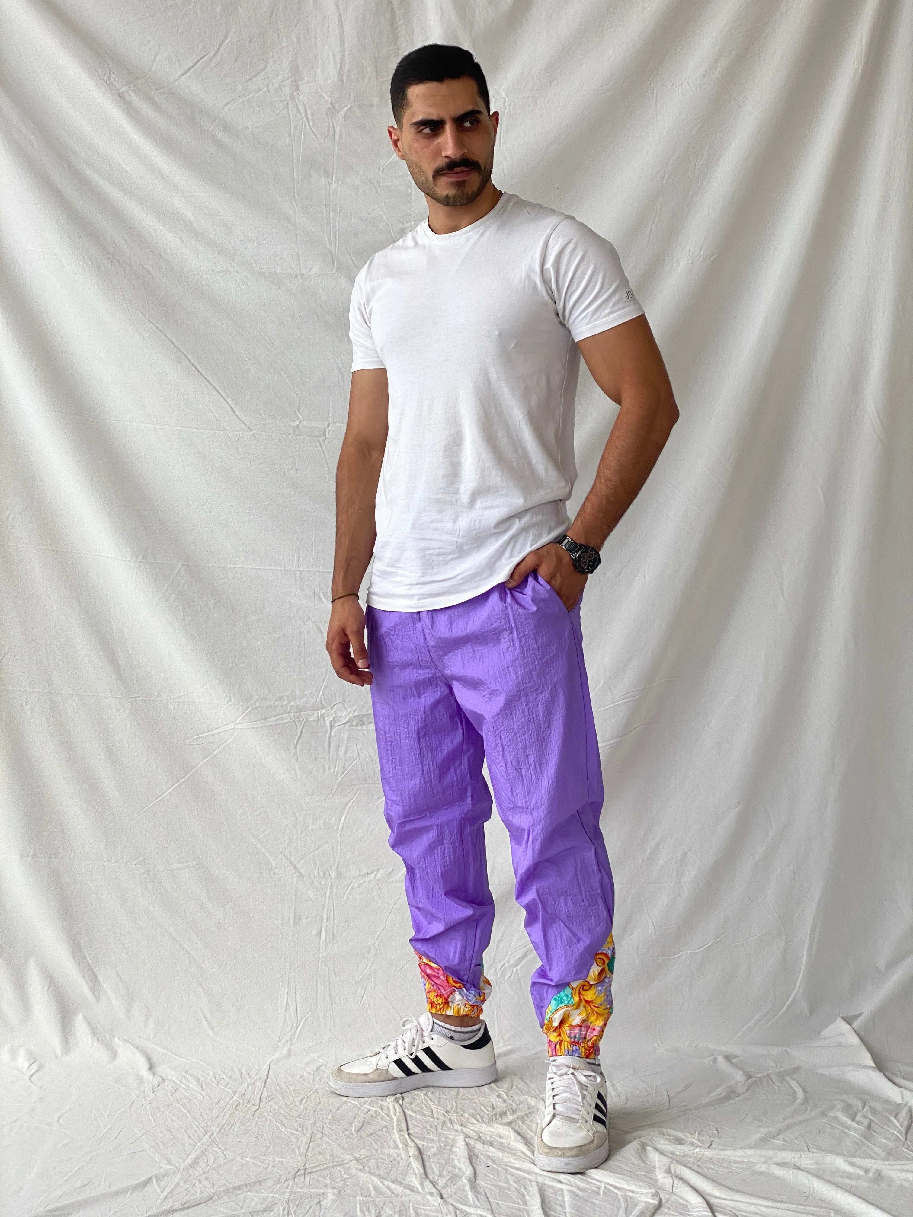 Vintage 80s/90s Sportswear Purple Windbreaker Track Pants - S - Balagan Vintage Track Pants 80s, 90s, Ramez, vintage pants, windbreaker, winter