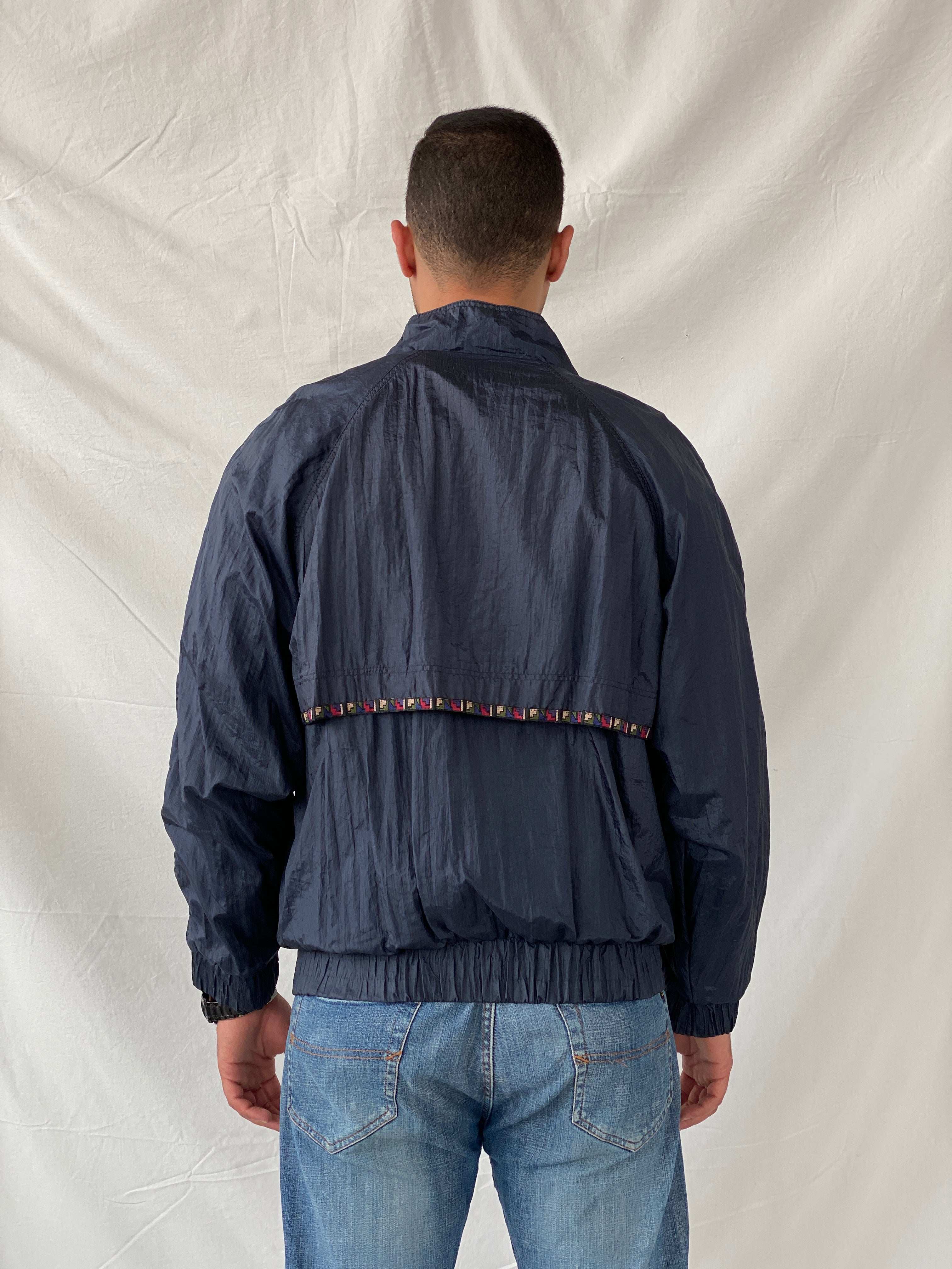 Vintage 80s/90s Van Grack Navy Windbreaker Track Jacket - L - Balagan Vintage Windbreaker Jacket 90s, Ramez, summer, vintage windbreaker, windbreaker, windbreaker jacket