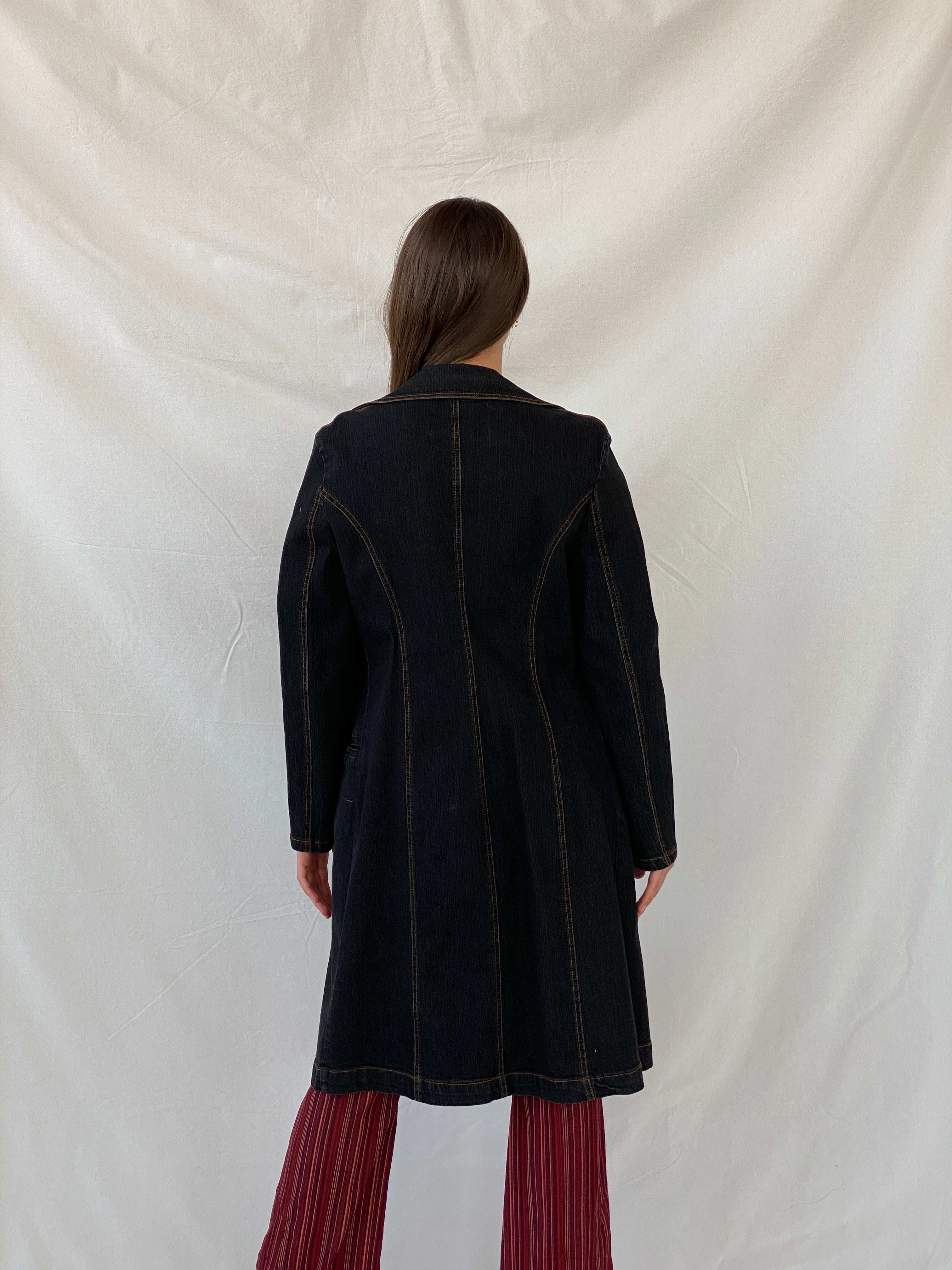 Vintage 90s BALANCE Dark Denim Coat - L - Balagan Vintage Denim Jacket 00s, denim, denim jacket, Mira