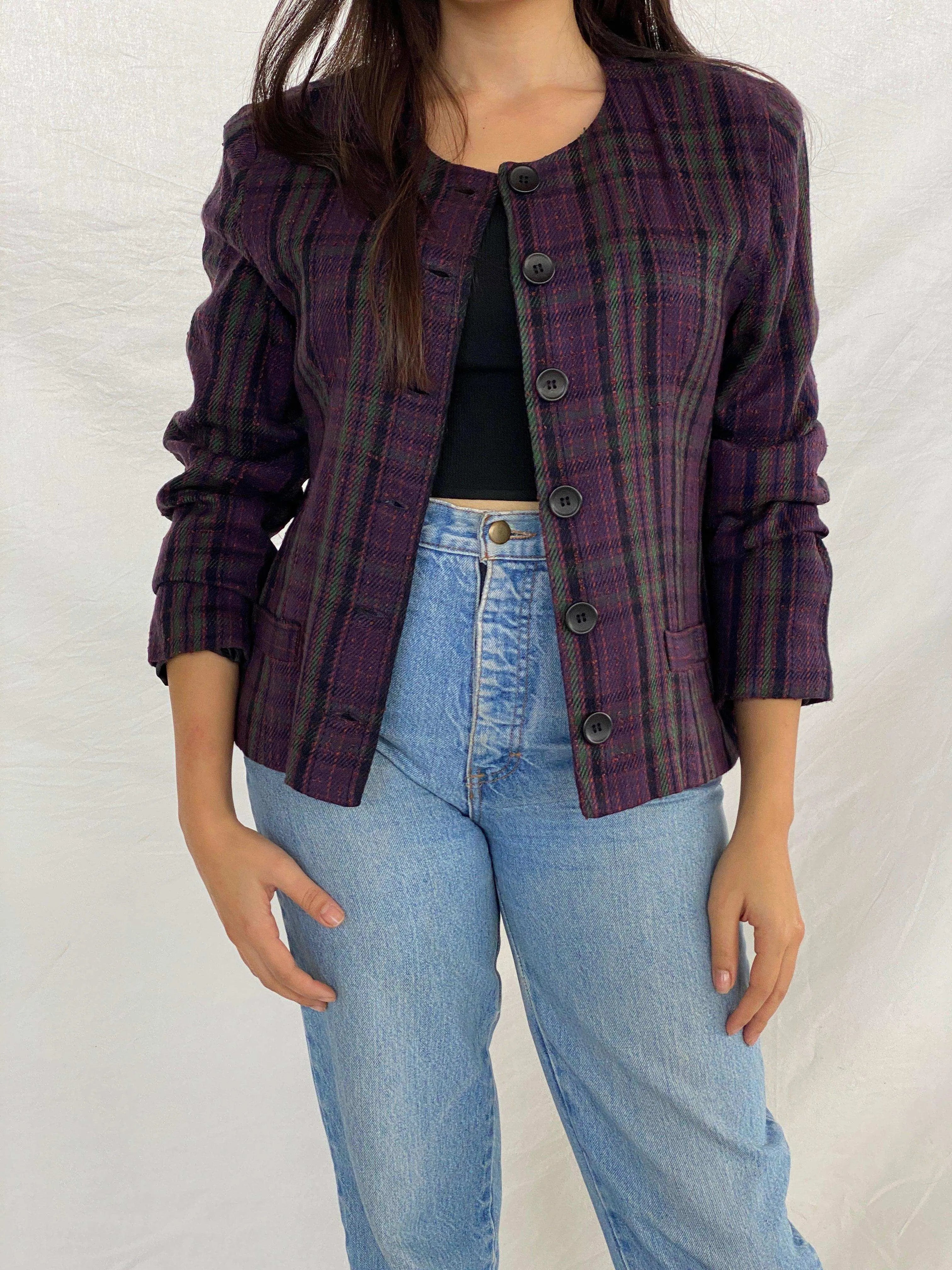 Vintage 90s Bedford Fair Striped Blazer - Balagan Vintage Blazer 90s, Aseel, blazer, Coats&Jackets, plaid blazer, Women's Blazers