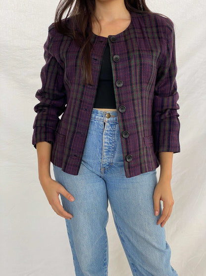 Vintage 90s Bedford Fair Striped Blazer - Balagan Vintage Blazer 90s, Aseel, blazer, Coats&Jackets, plaid blazer, Women's Blazers