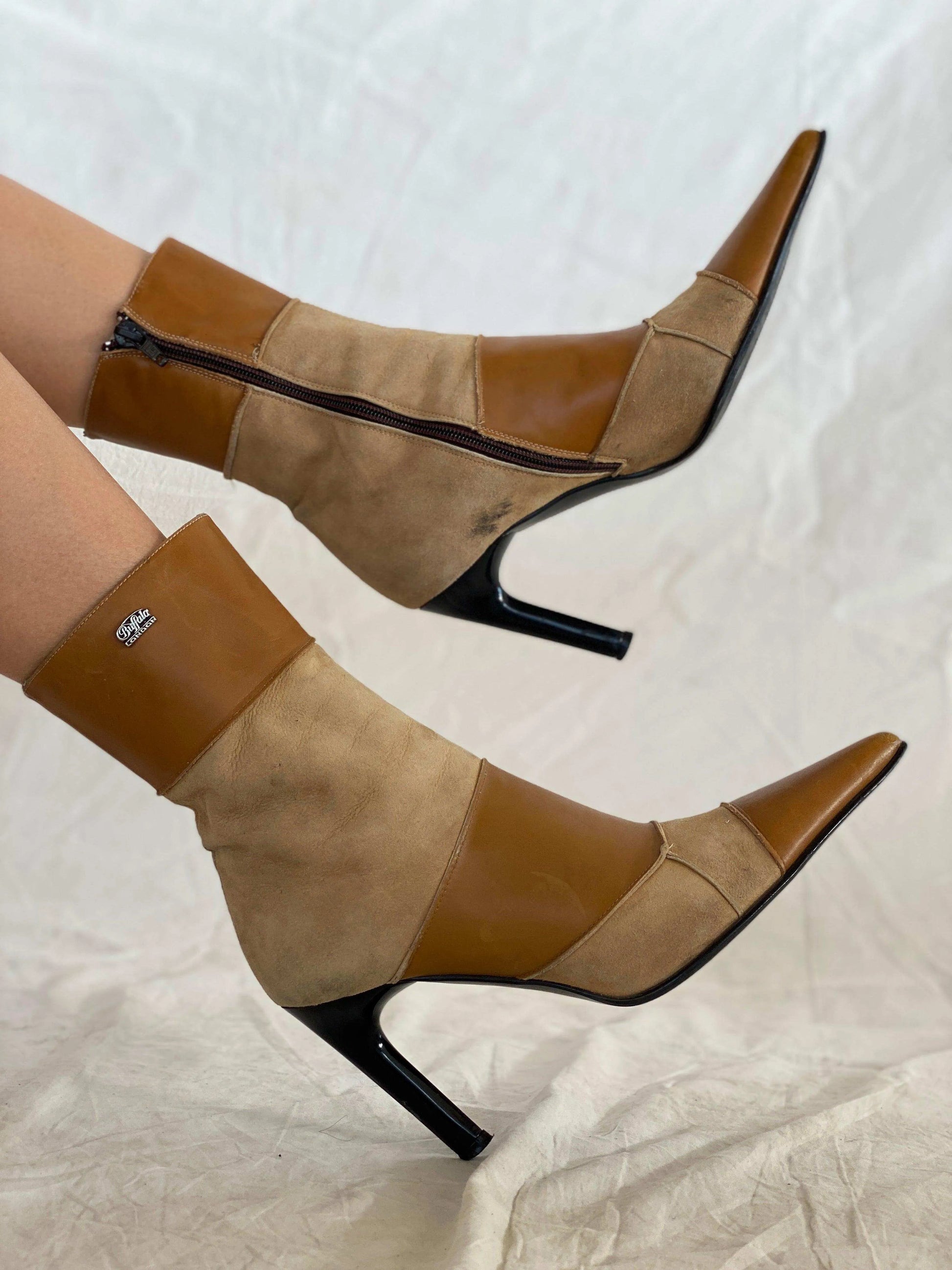 Vintage 90s Buffalo London Patchwork Boots - Balagan Vintage Boots 90s, Boots, genuine leather, patchwork