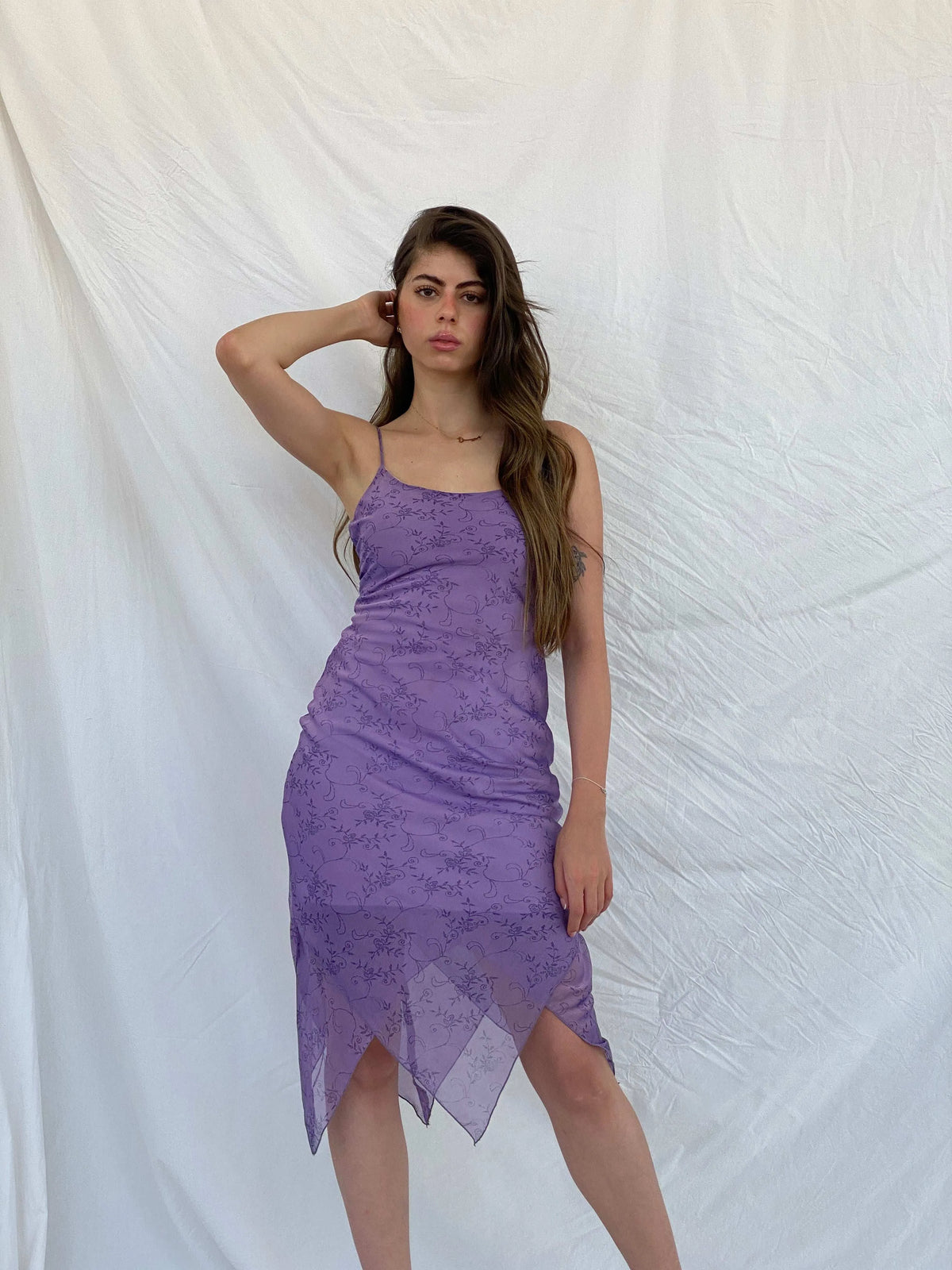 Vintage 90s Byer Too! Lilac Floral Midi Dress