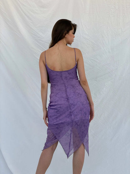 Vintage 90s Byer Too! Lilac Floral Midi Dress - S/M - Balagan Vintage Midi Dress 00s, 90s, midi dress, Mira, Wedding Guest