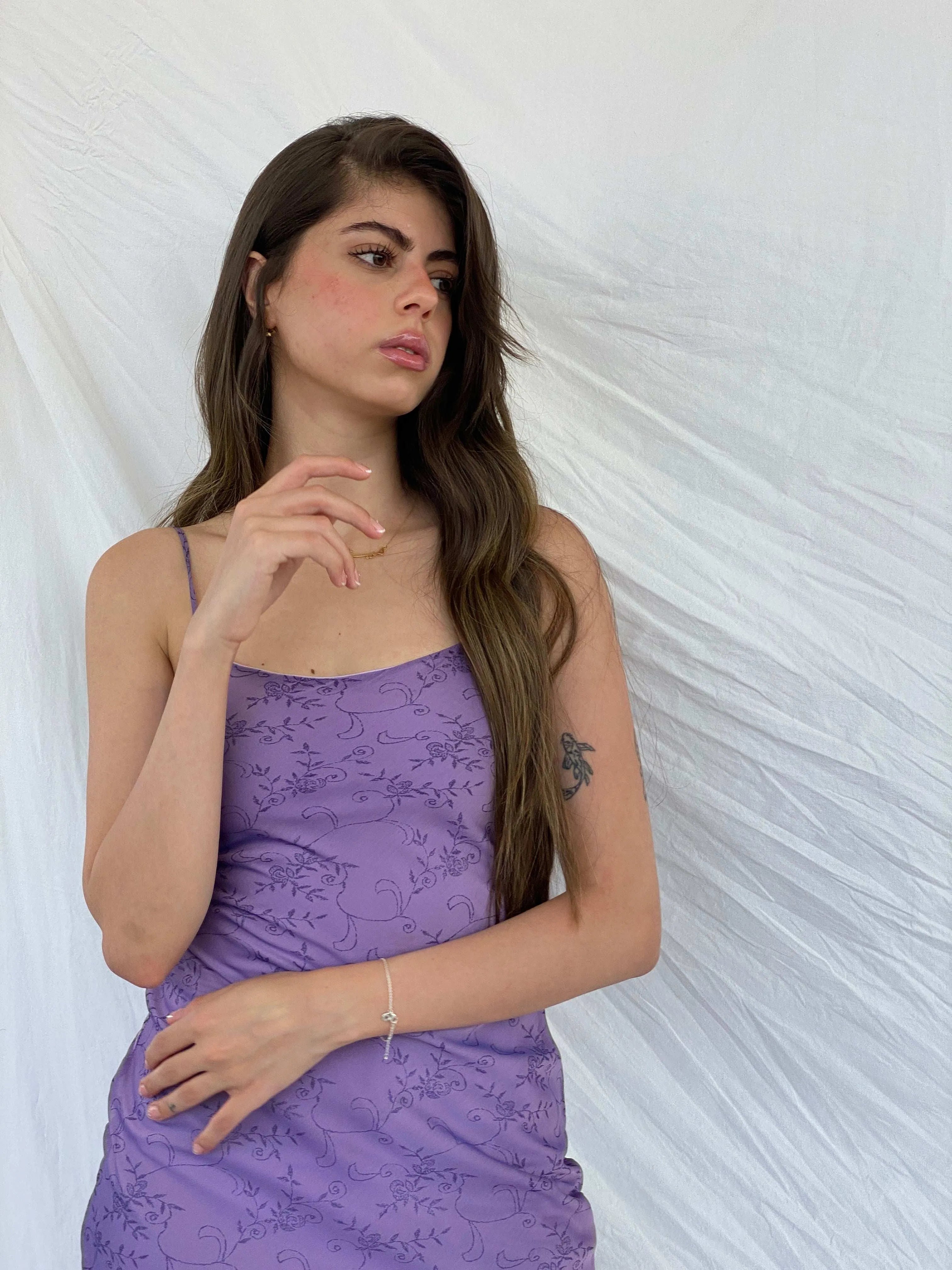 Vintage 90s Byer Too! Lilac Floral Midi Dress - S/M - Balagan Vintage Midi Dress 00s, 90s, midi dress, Mira, Wedding Guest